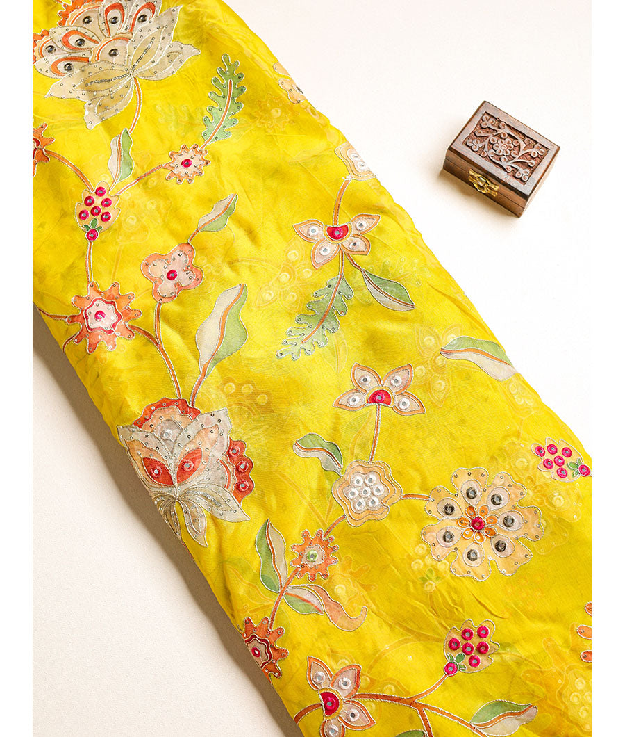 Organza silk embroidered fabric Fabloein Organza silk embroidered fabric Fabloein