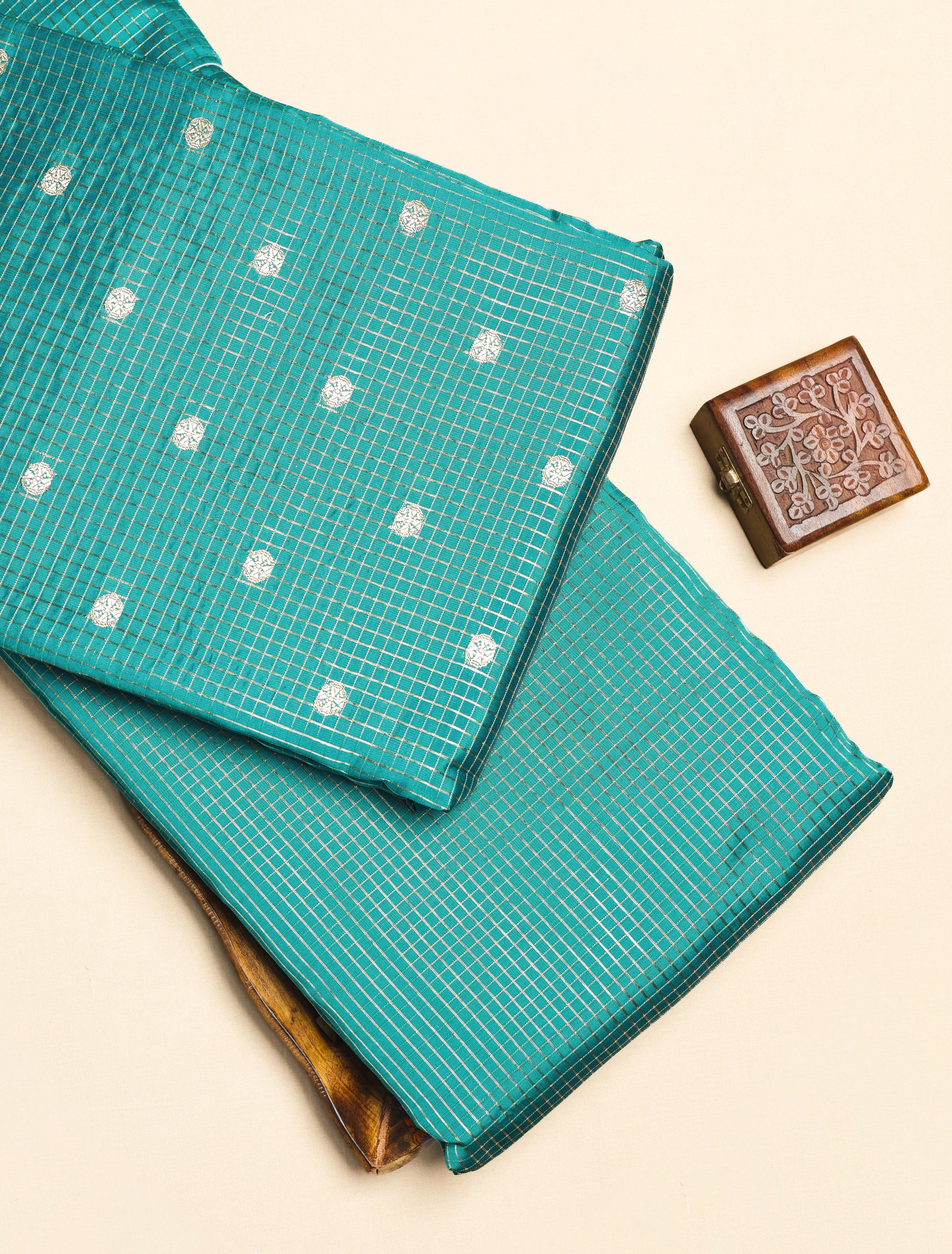 CHANDERI SILK BUTTA & CHECKS FABRICS