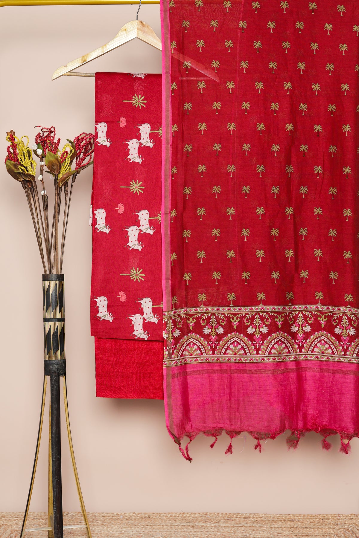 PURE MUL CHANDERI PICHWAI SUIT SET