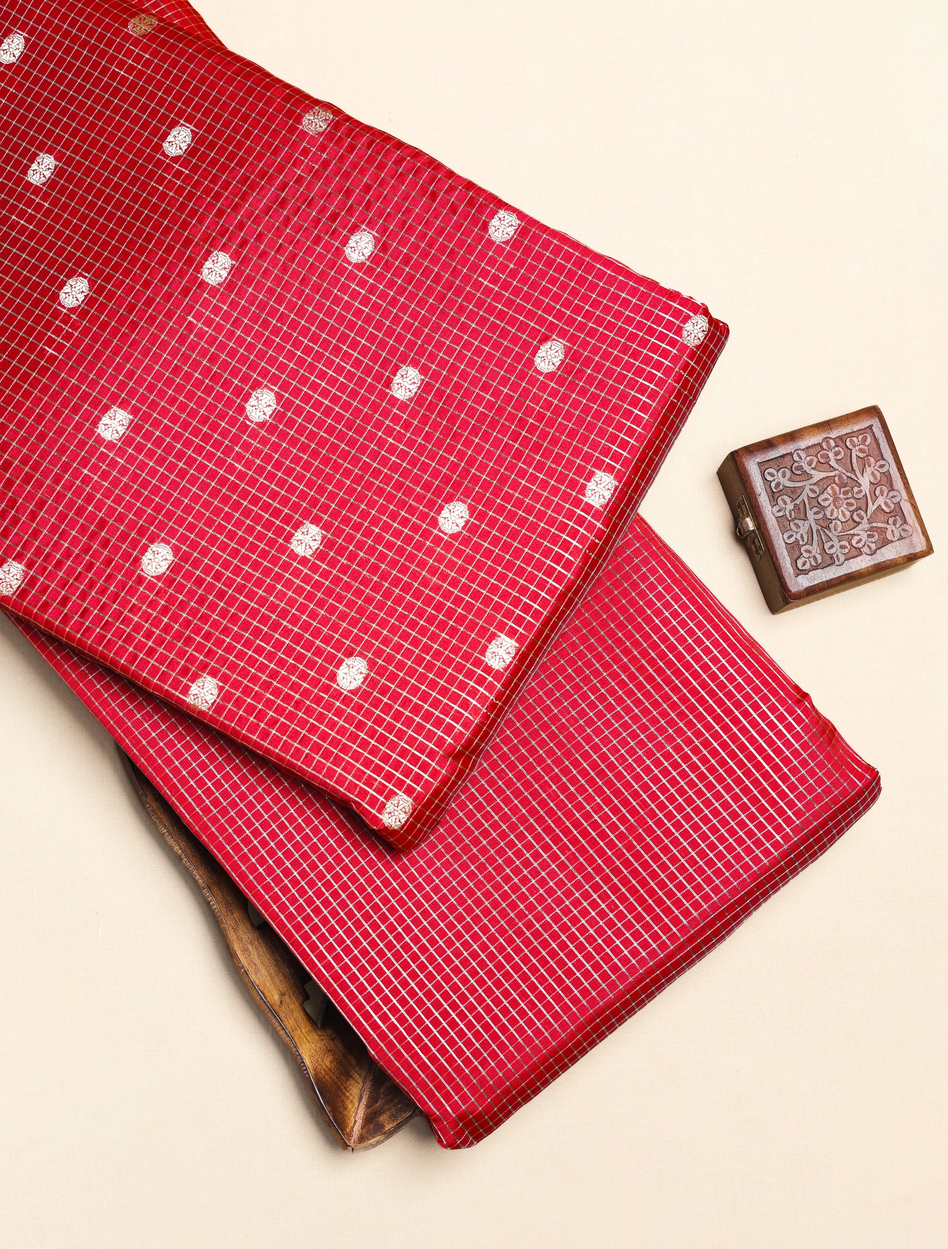 CHANDERI SILK BUTTA & CHECKS FABRICS