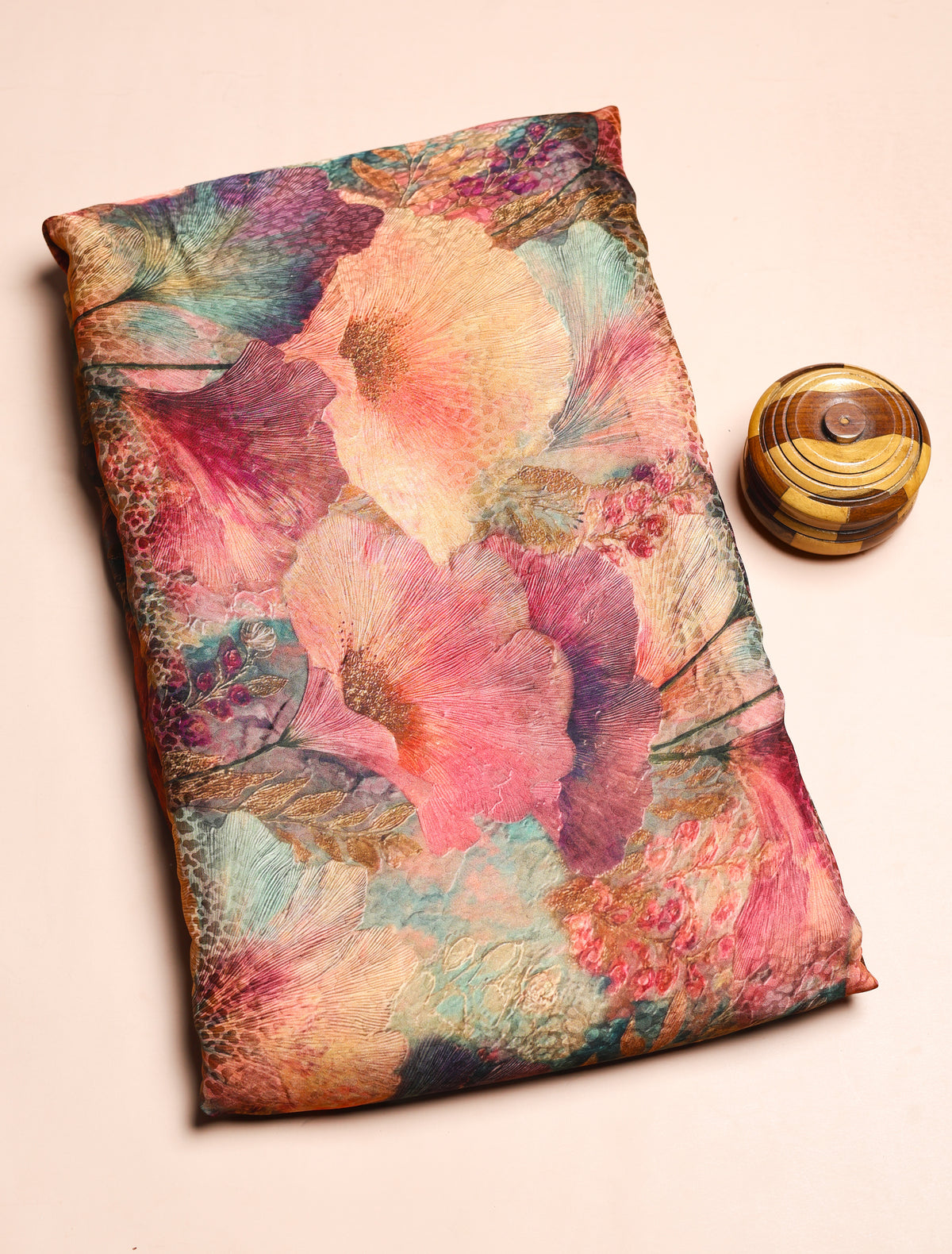 PURE CREPE SILK SELF DESIGN FABRIC - PRE-CUT 4 MTRS PIECE