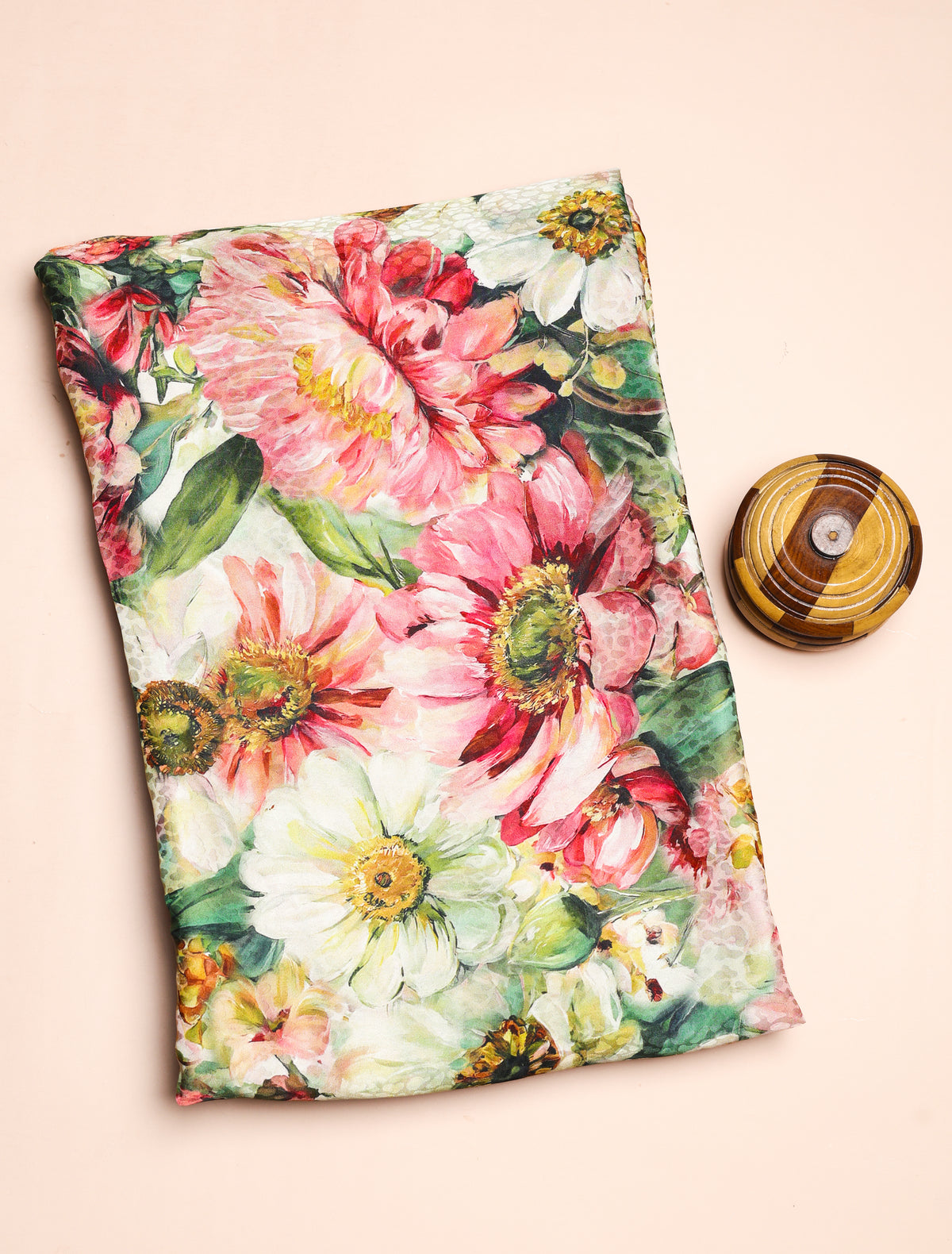 PURE CREPE SILK SELF DESIGN FABRIC - PRE-CUT 4 MTRS PIECE