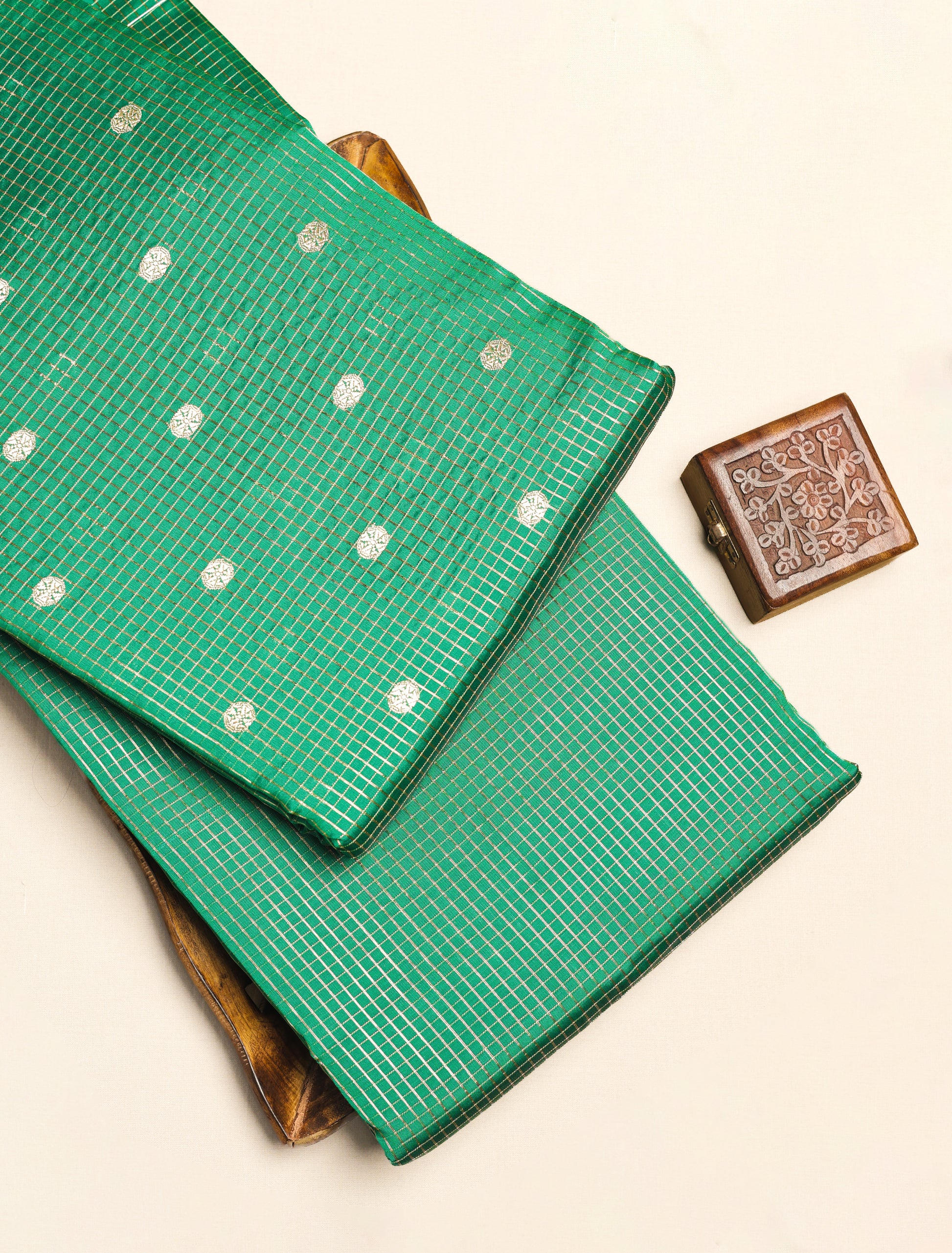 CHANDERI SILK BUTTA & CHECKS FABRICS