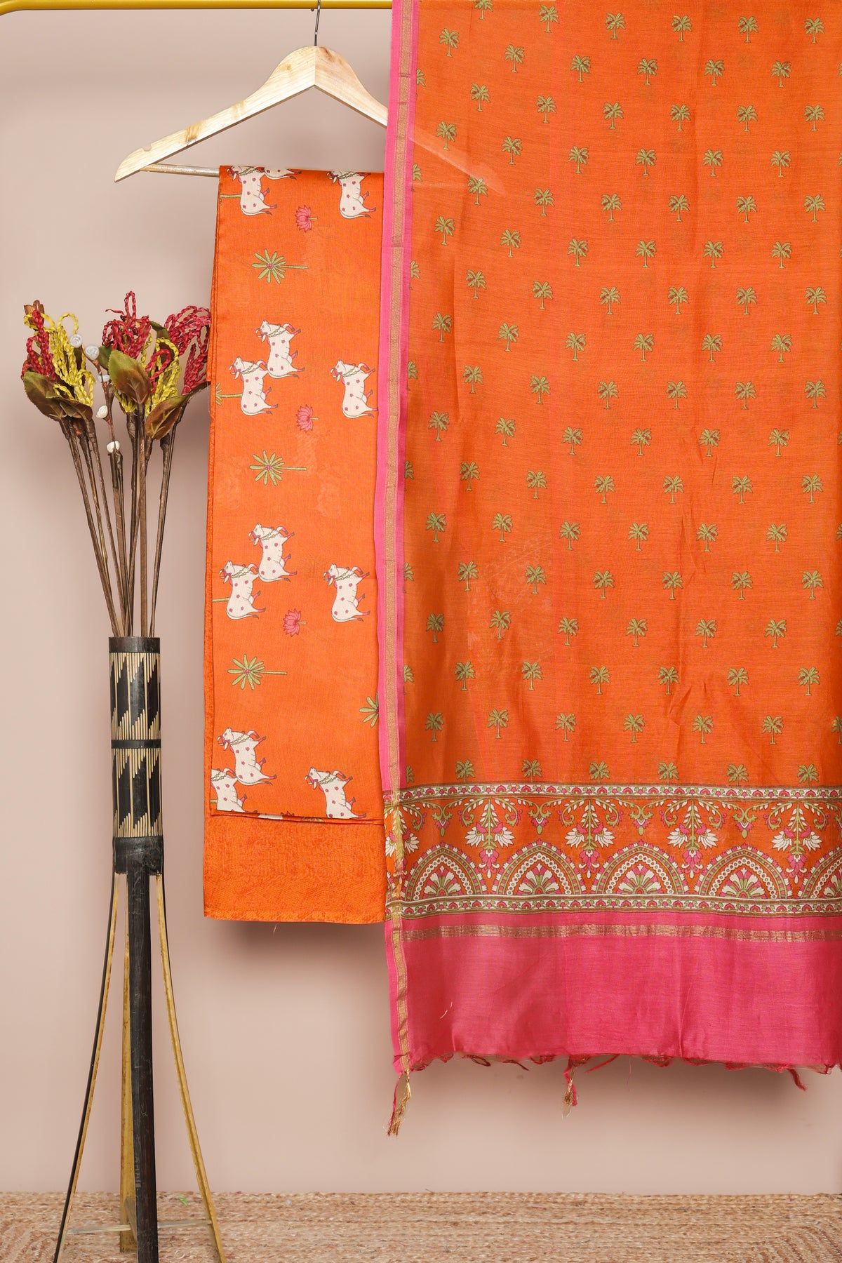 PURE MUL CHANDERI PICHWAI SUIT SET