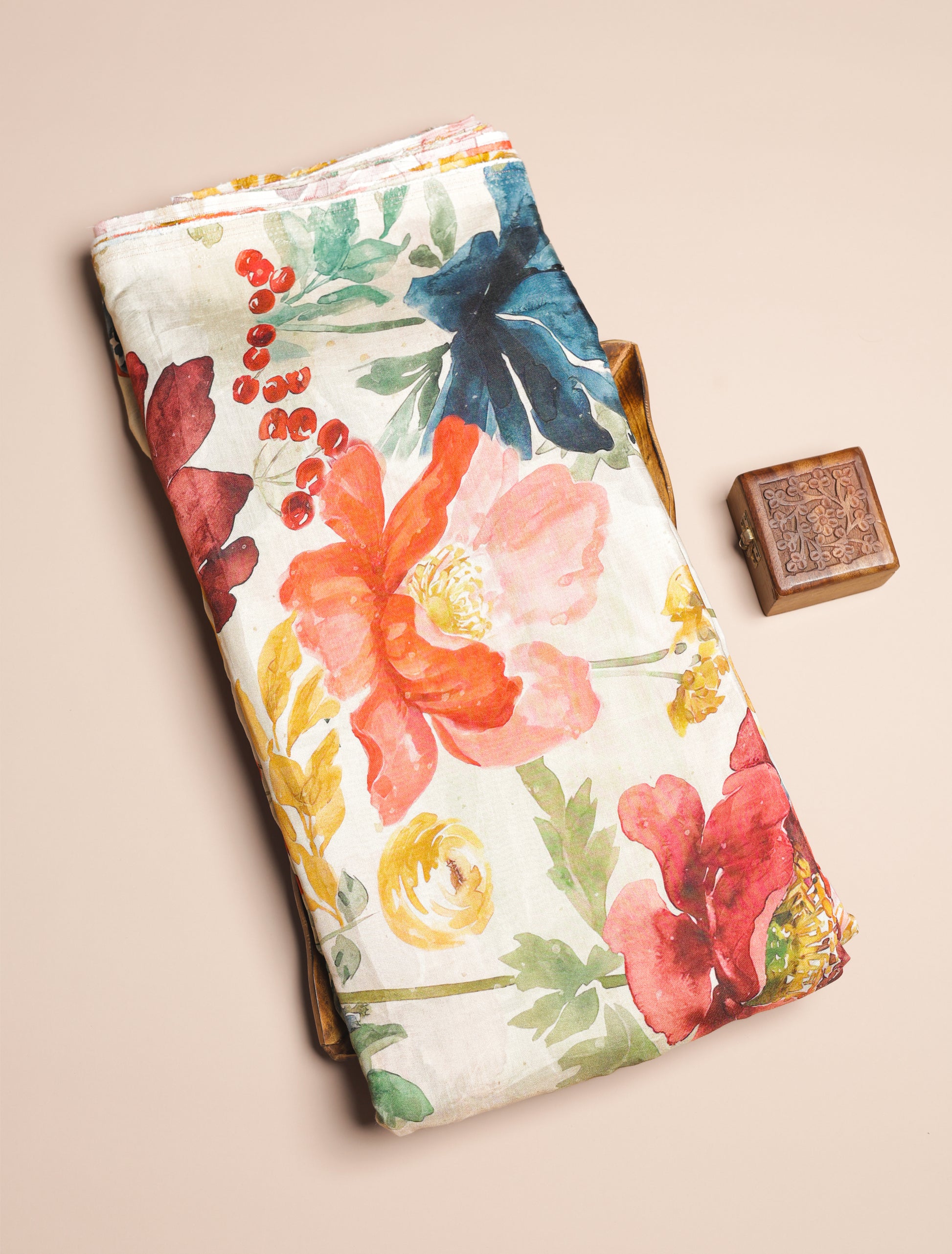PURE BEMBERG COTTON SILK PRINTED FABRIC