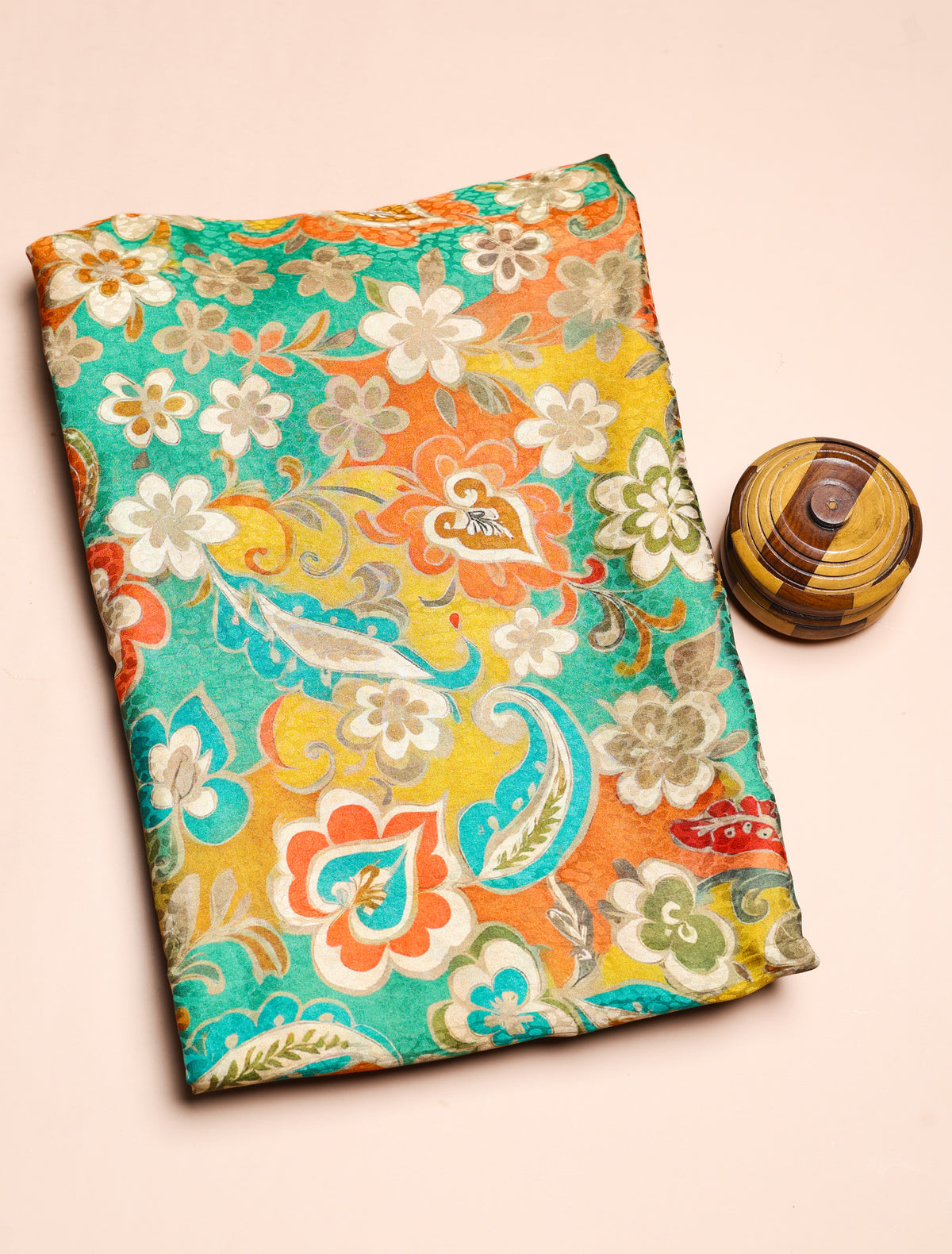 PURE CREPE SILK SELF DESIGN FABRIC - PRE-CUT 4 MTRS PIECE
