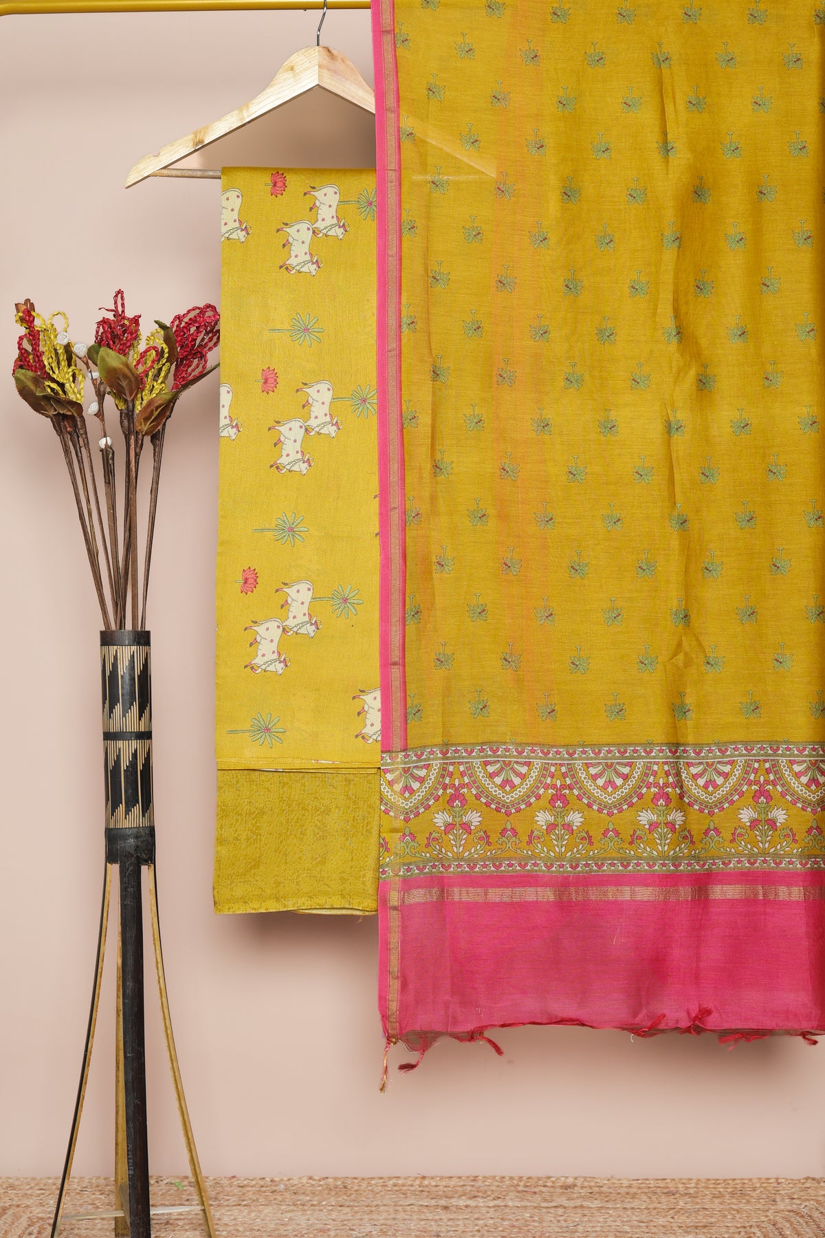 PURE MUL CHANDERI PICHWAI SUIT SET