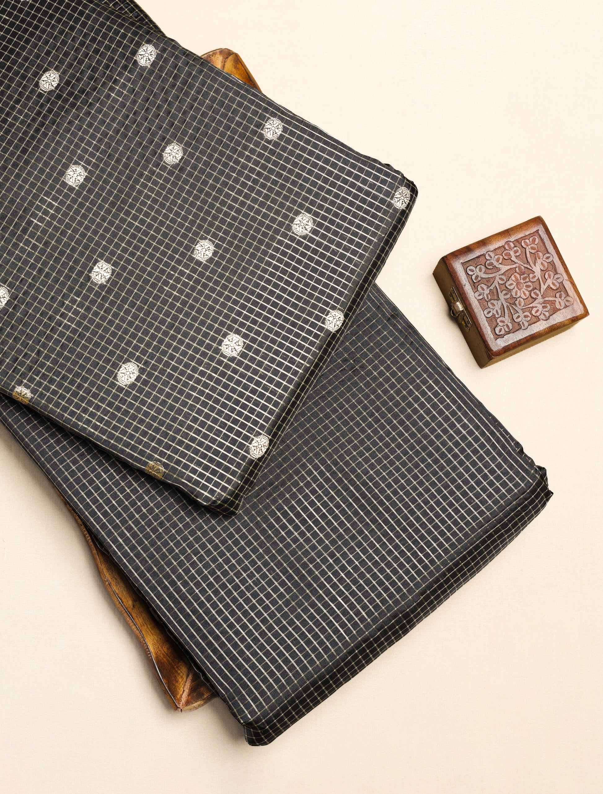 CHANDERI SILK BUTTA & CHECKS FABRICS