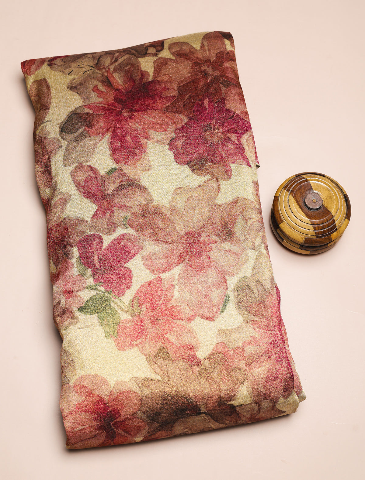 BEMBERG TISSUE SILK PRINTED FABRIC - PRE-CUT 4 MTRS PIECE