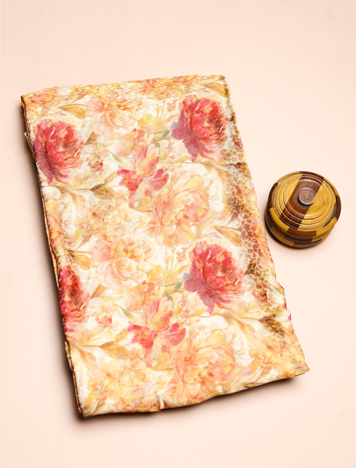 PURE CREPE SILK SELF DESIGN FABRIC - PRE-CUT 4 MTRS PIECE