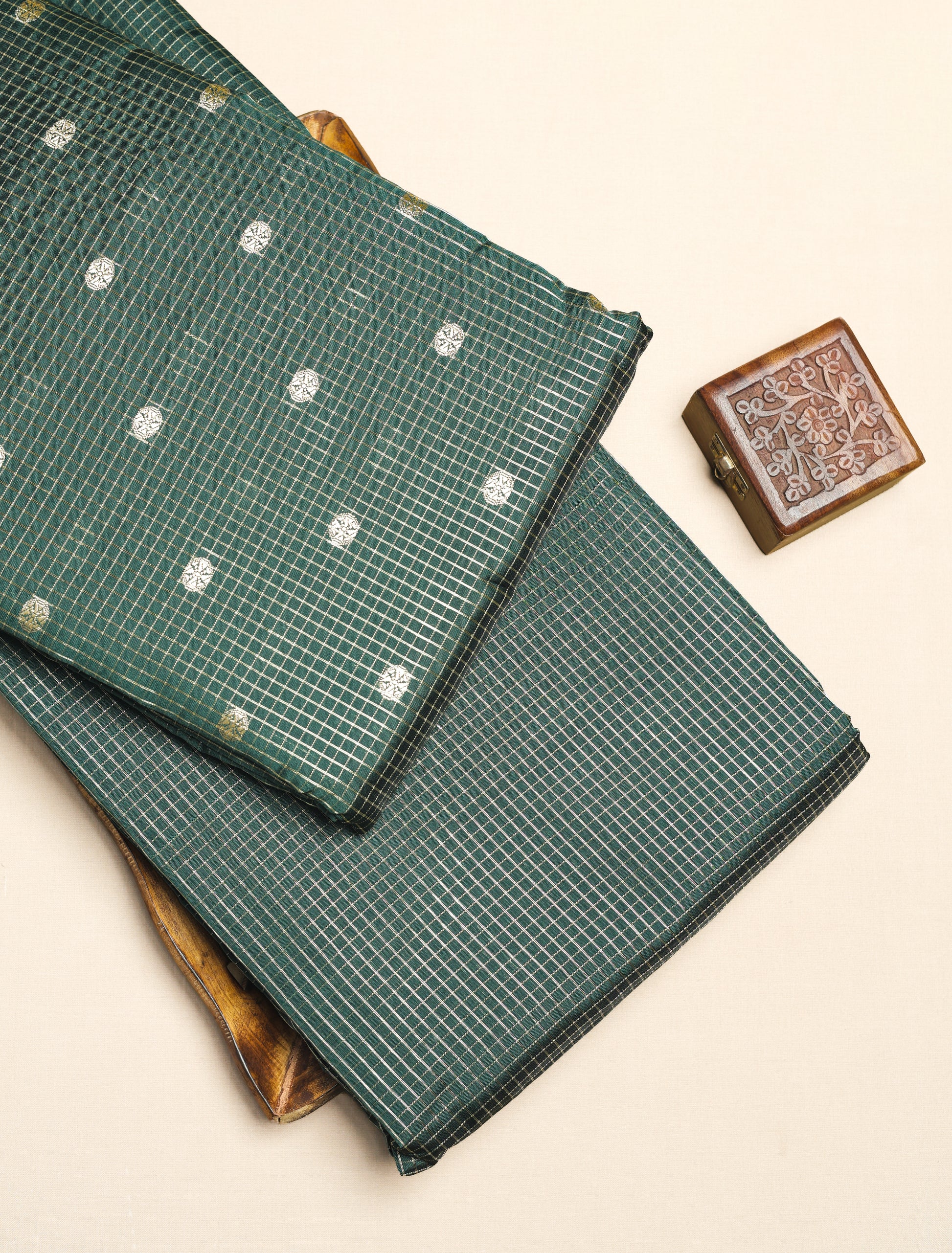 CHANDERI SILK BUTTA & CHECKS FABRICS