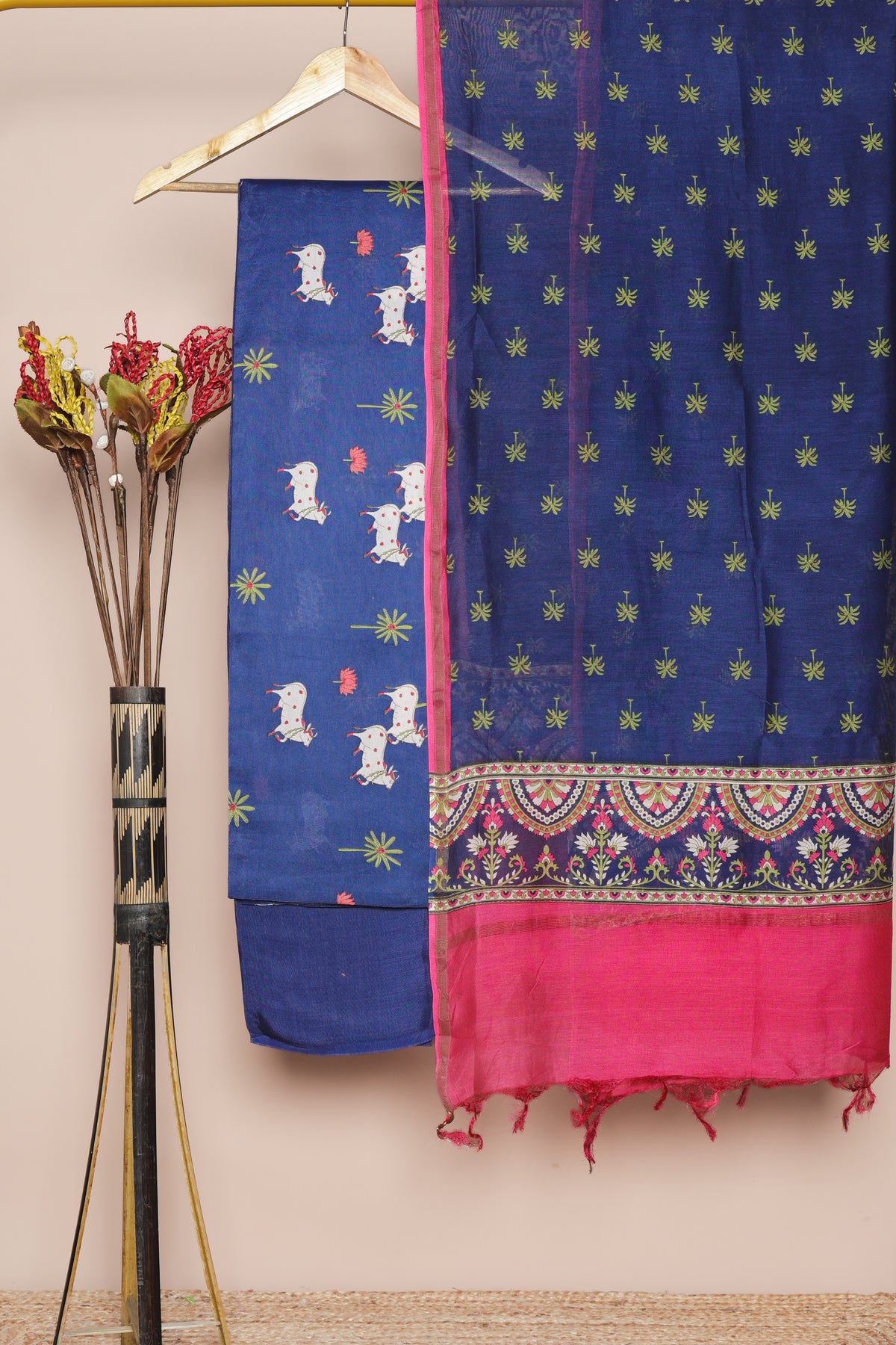 PURE MUL CHANDERI PICHWAI SUIT SET