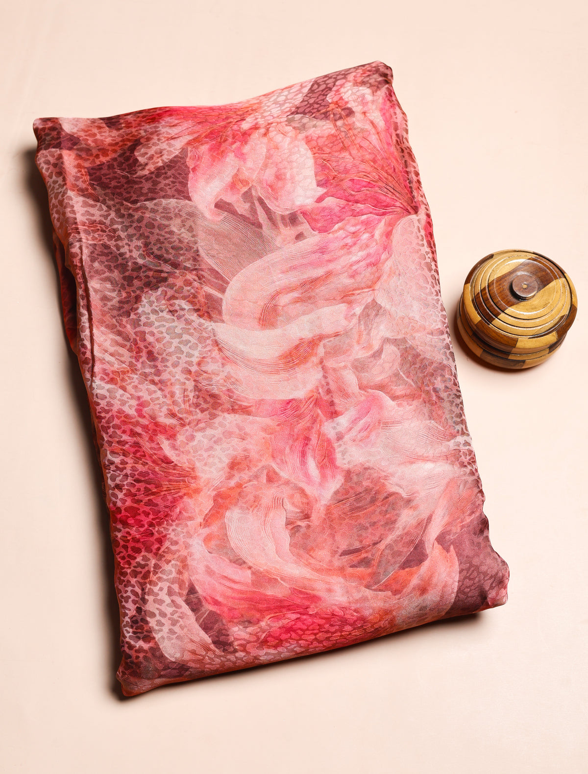 PURE CREPE SILK SELF DESIGN FABRIC - PRE-CUT 4 MTRS PIECE