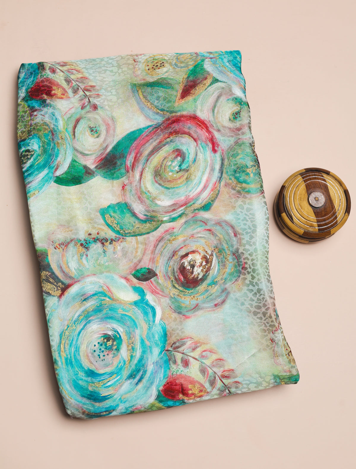 BEMBERG CHIFFON PRINTED FABRIC - PRE-CUT 4 MTRS PIECE