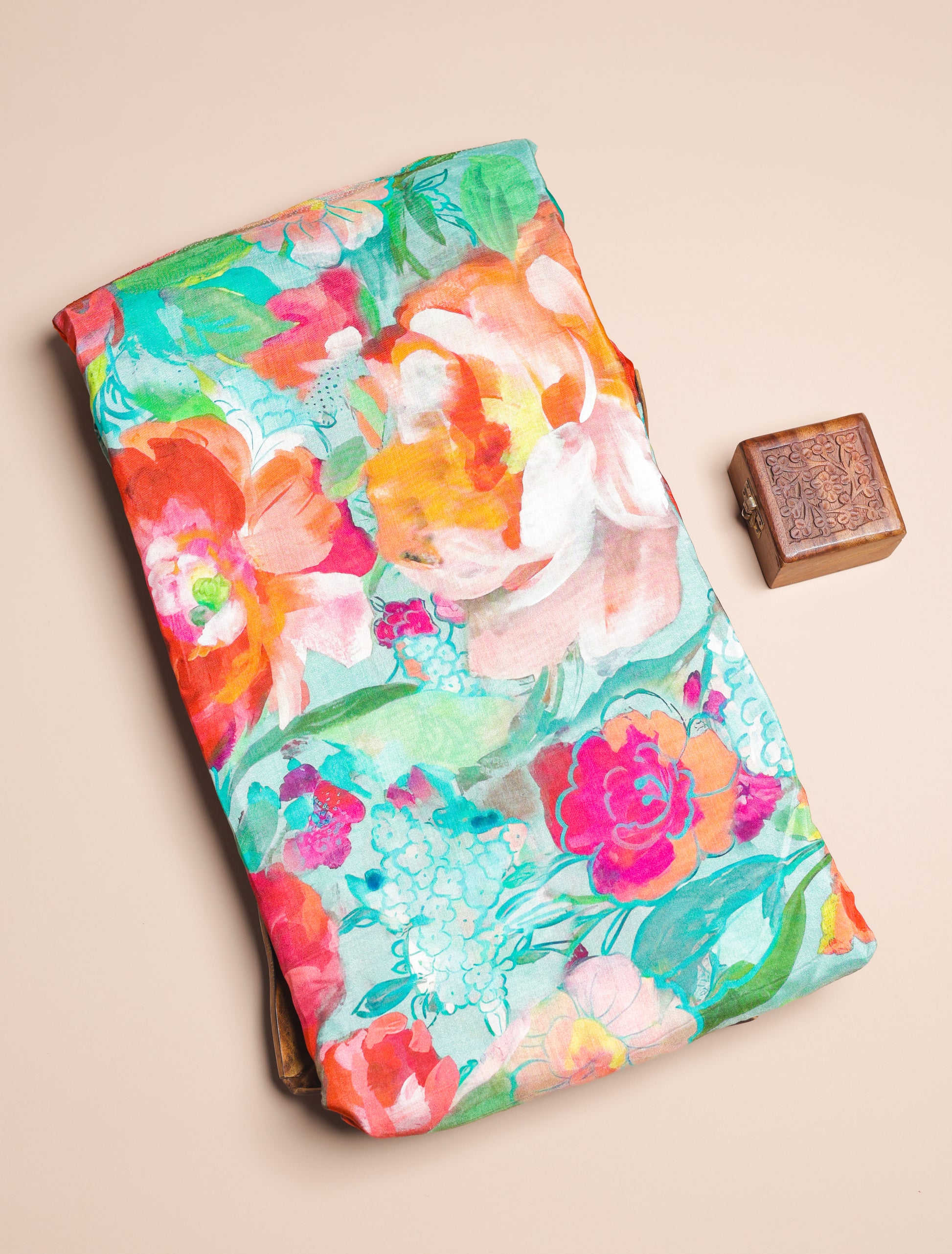 PURE BEMBERG COTTON SILK PRINTED FABRIC
