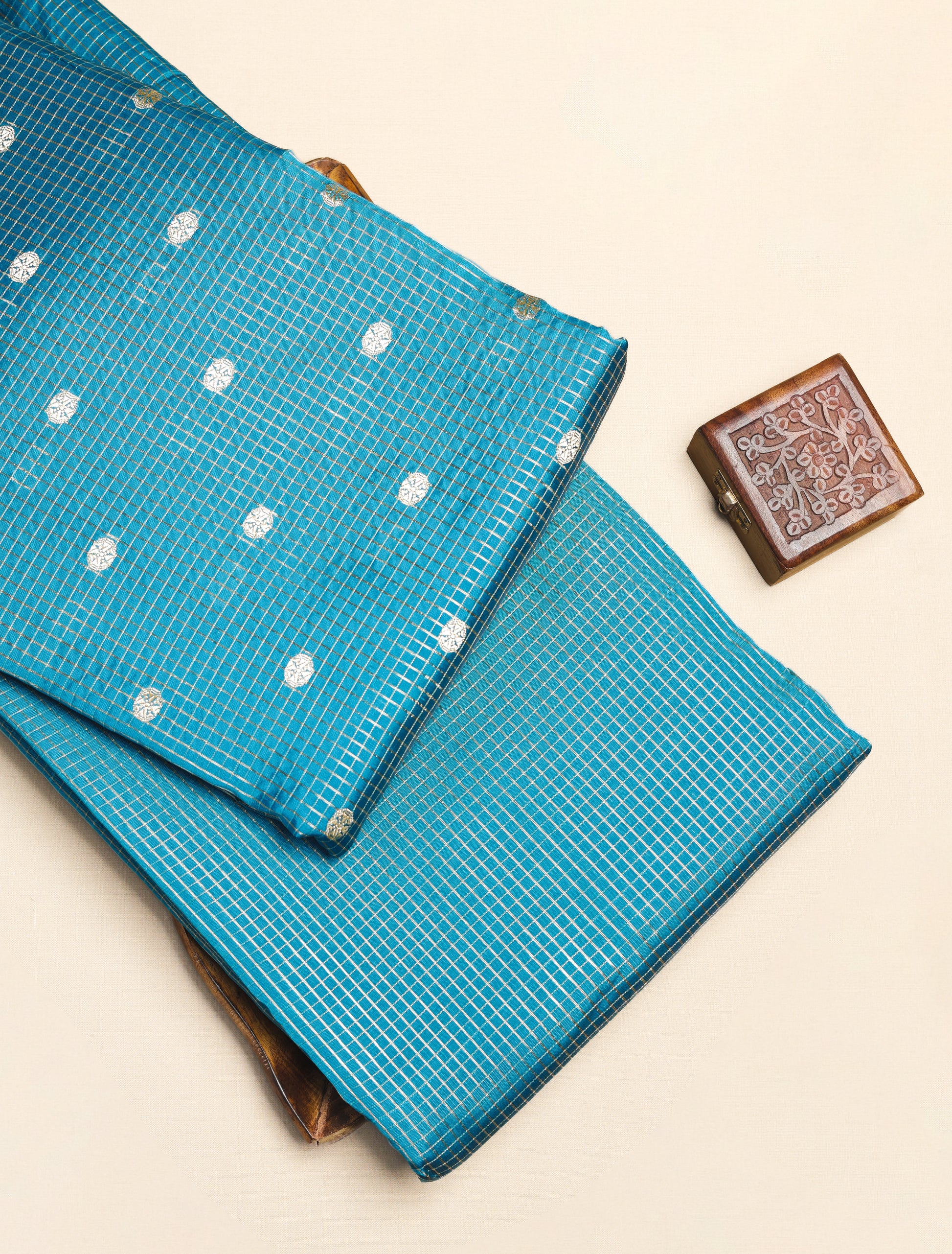 CHANDERI SILK BUTTA & CHECKS FABRICS