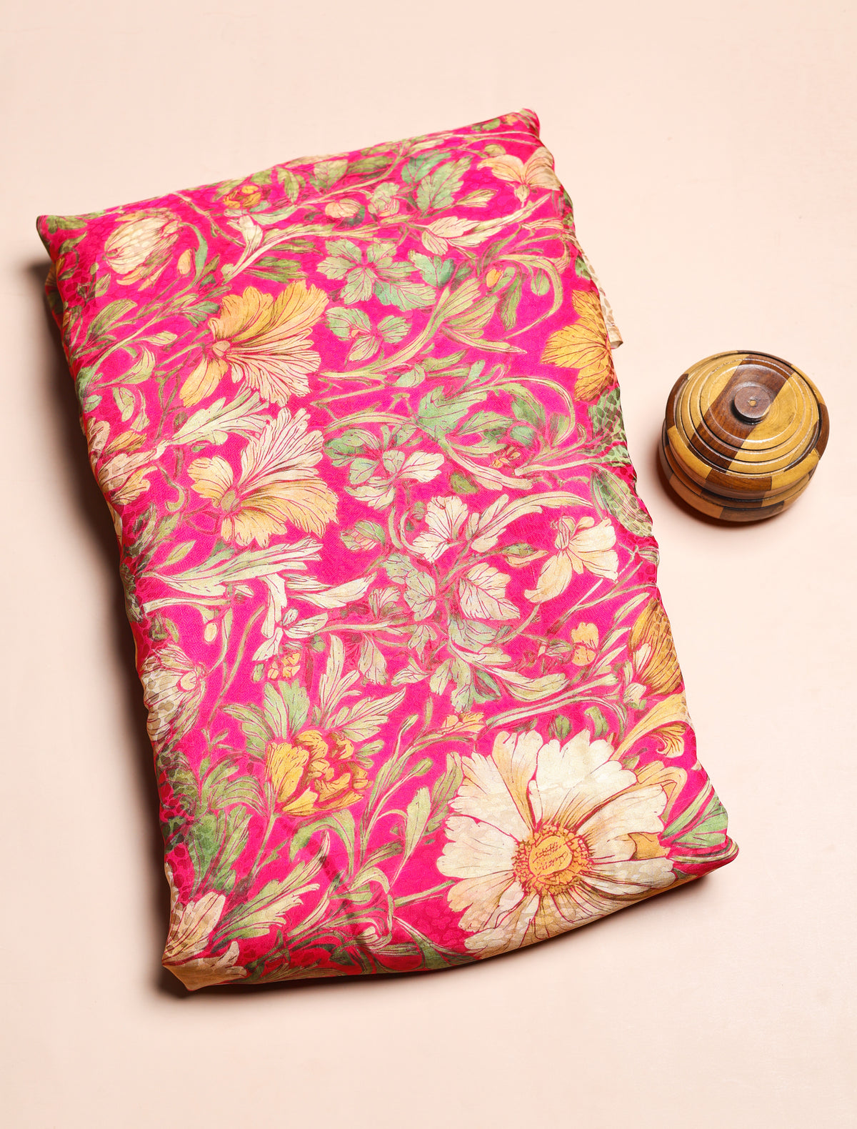 PURE CREPE SILK SELF DESIGN FABRIC - PRE-CUT 4 MTRS PIECE