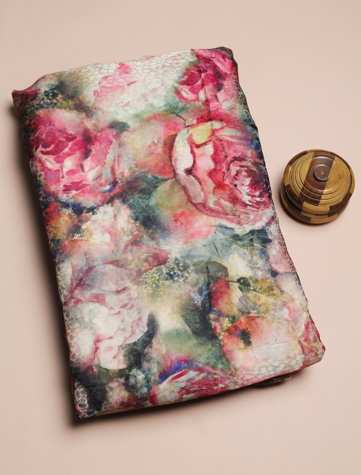 PURE CREPE SILK SELF DESIGN FABRIC - PRE-CUT 4 MTRS PIECE