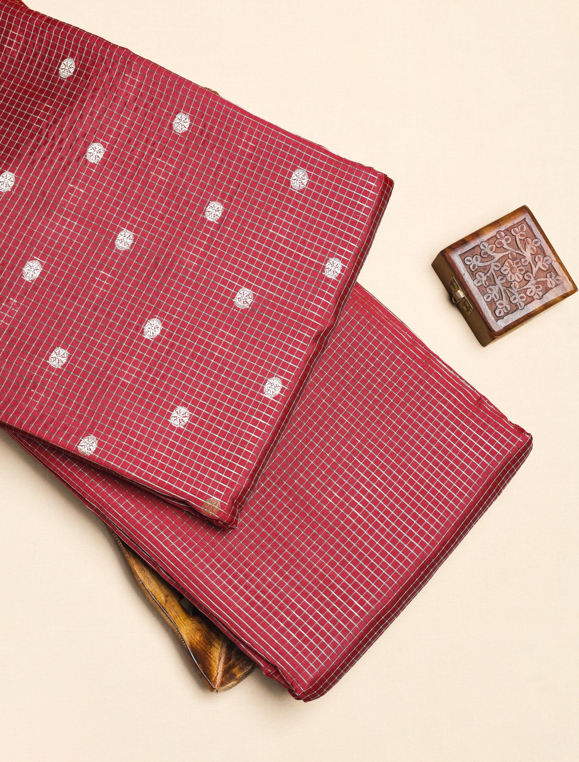 CHANDERI SILK BUTTA & CHECKS FABRICS