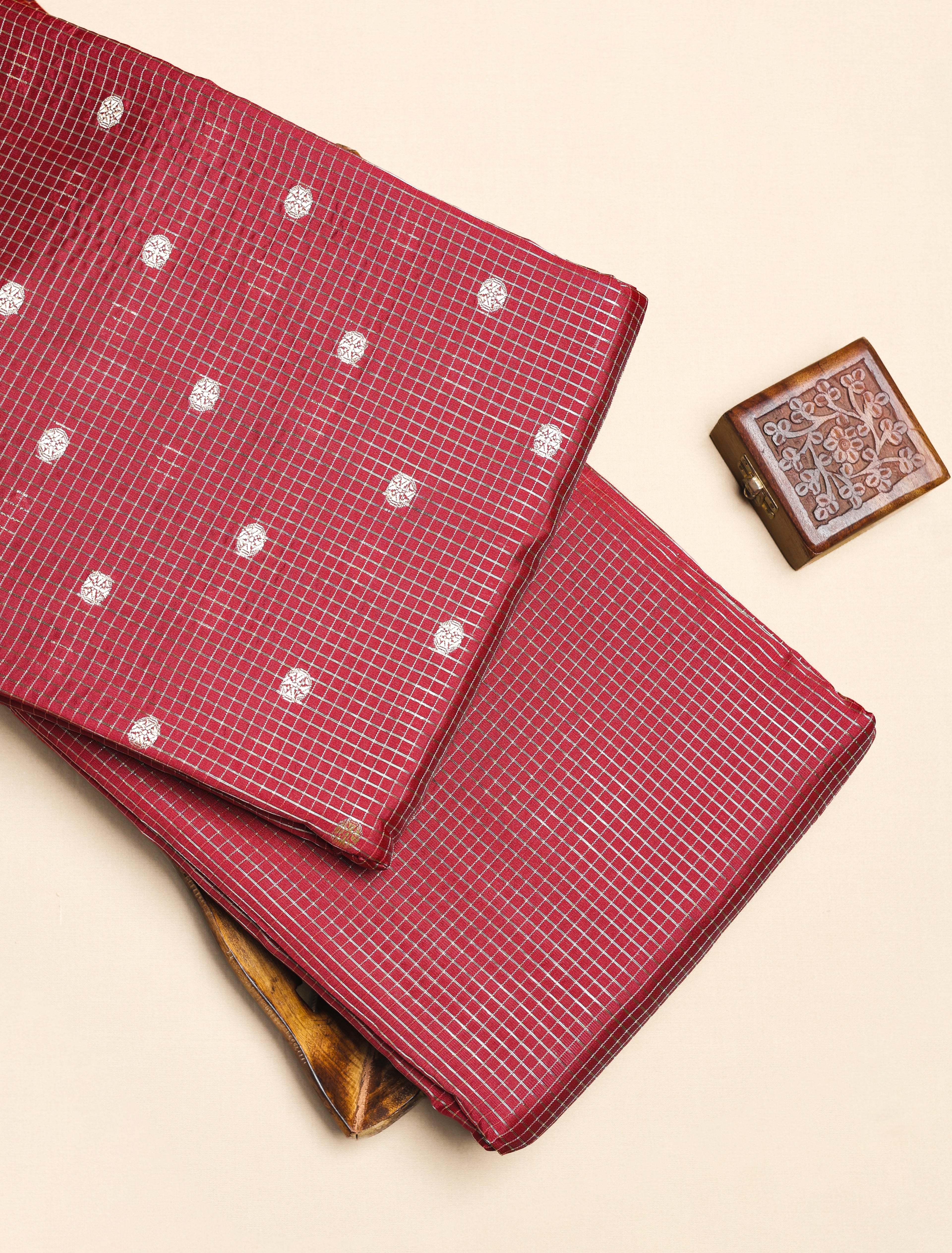 CHANDERI SILK BUTTA & CHECKS FABRICS