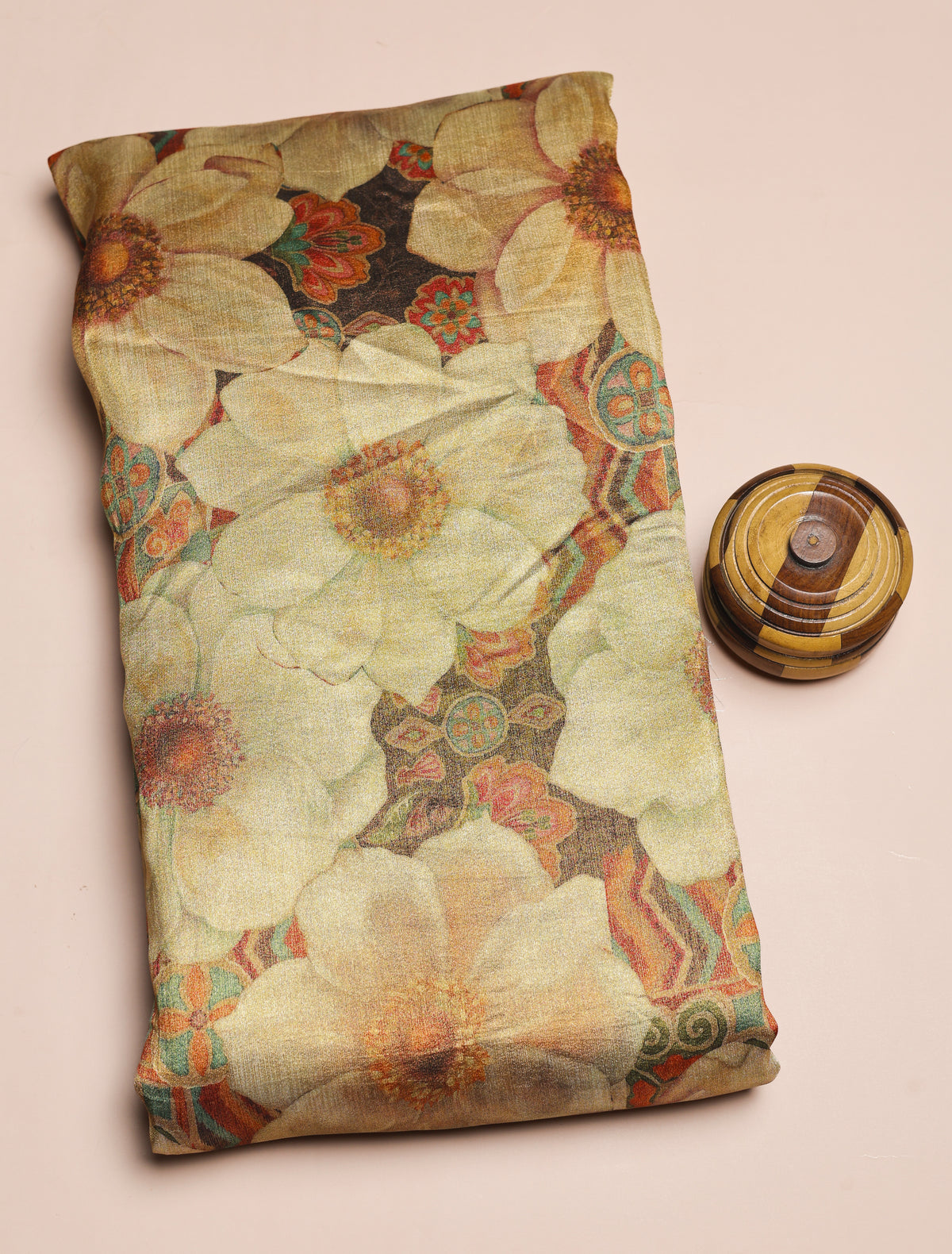 BEMBERG TISSUE SILK PRINTED FABRIC - PRE-CUT 4 MTRS PIECE