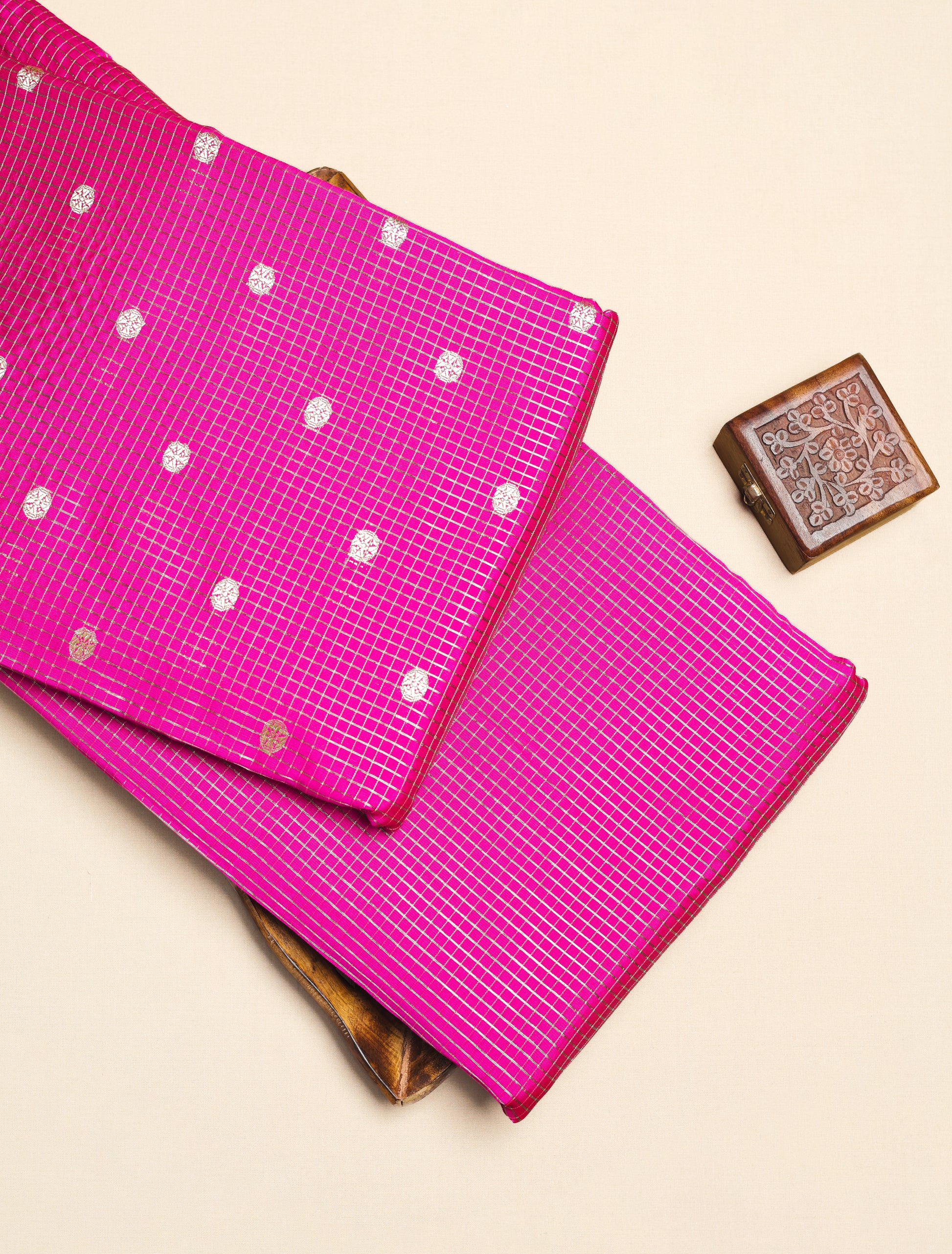 CHANDERI SILK BUTTA & CHECKS FABRICS