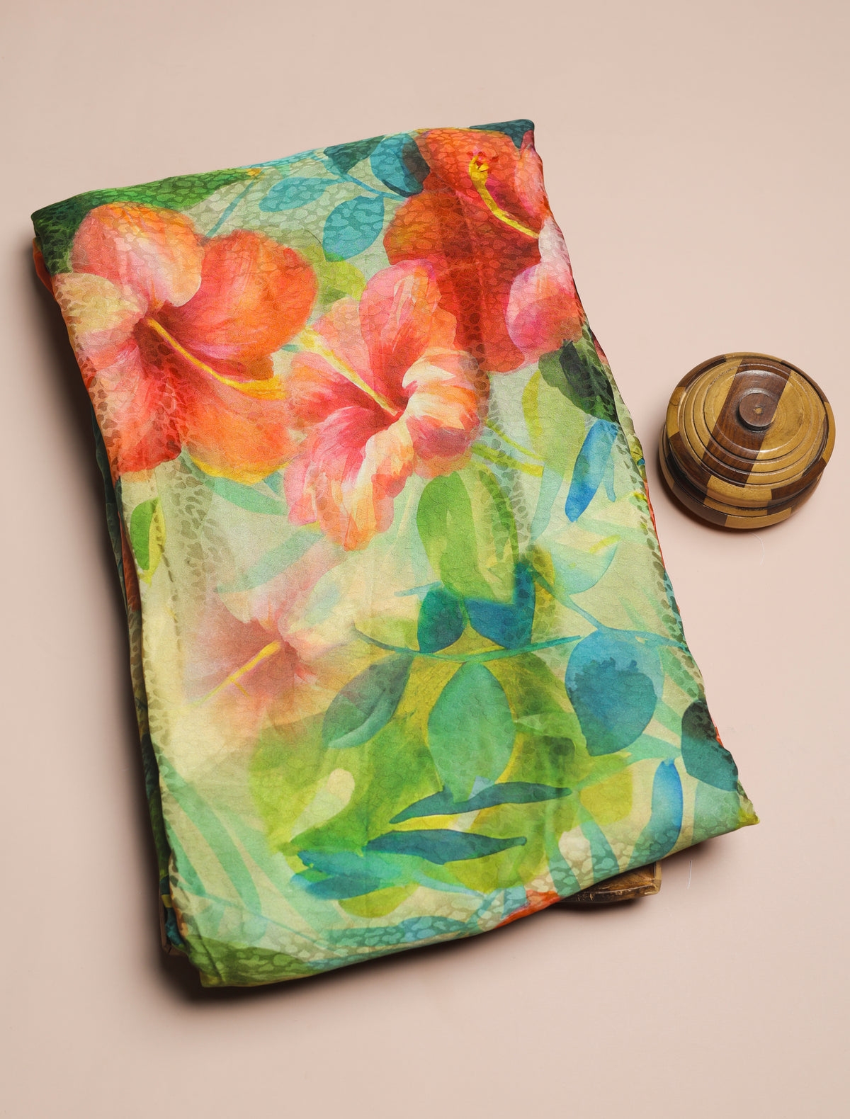 PURE CREPE SILK SELF DESIGN FABRIC - PRE-CUT 4 MTRS PIECE