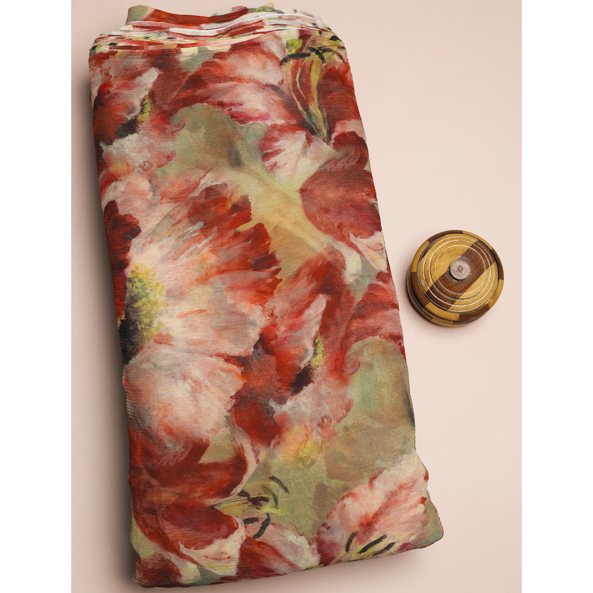 BEMBERG CHIFFON PRINTED FABRIC - PRE-CUT 4 MTRS PIECE