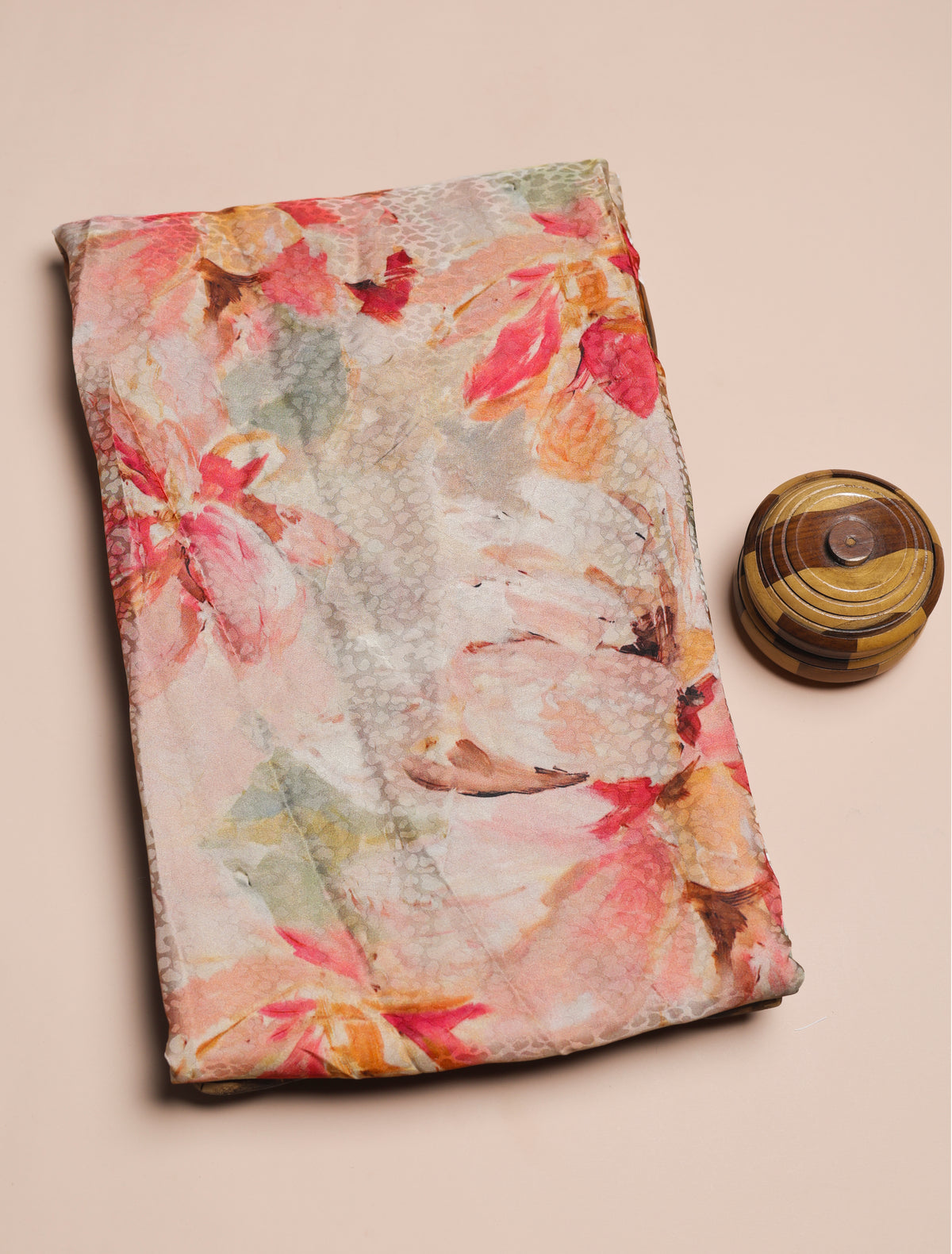 PURE CREPE SILK SELF DESIGN FABRIC - PRE-CUT 4 MTRS PIECE