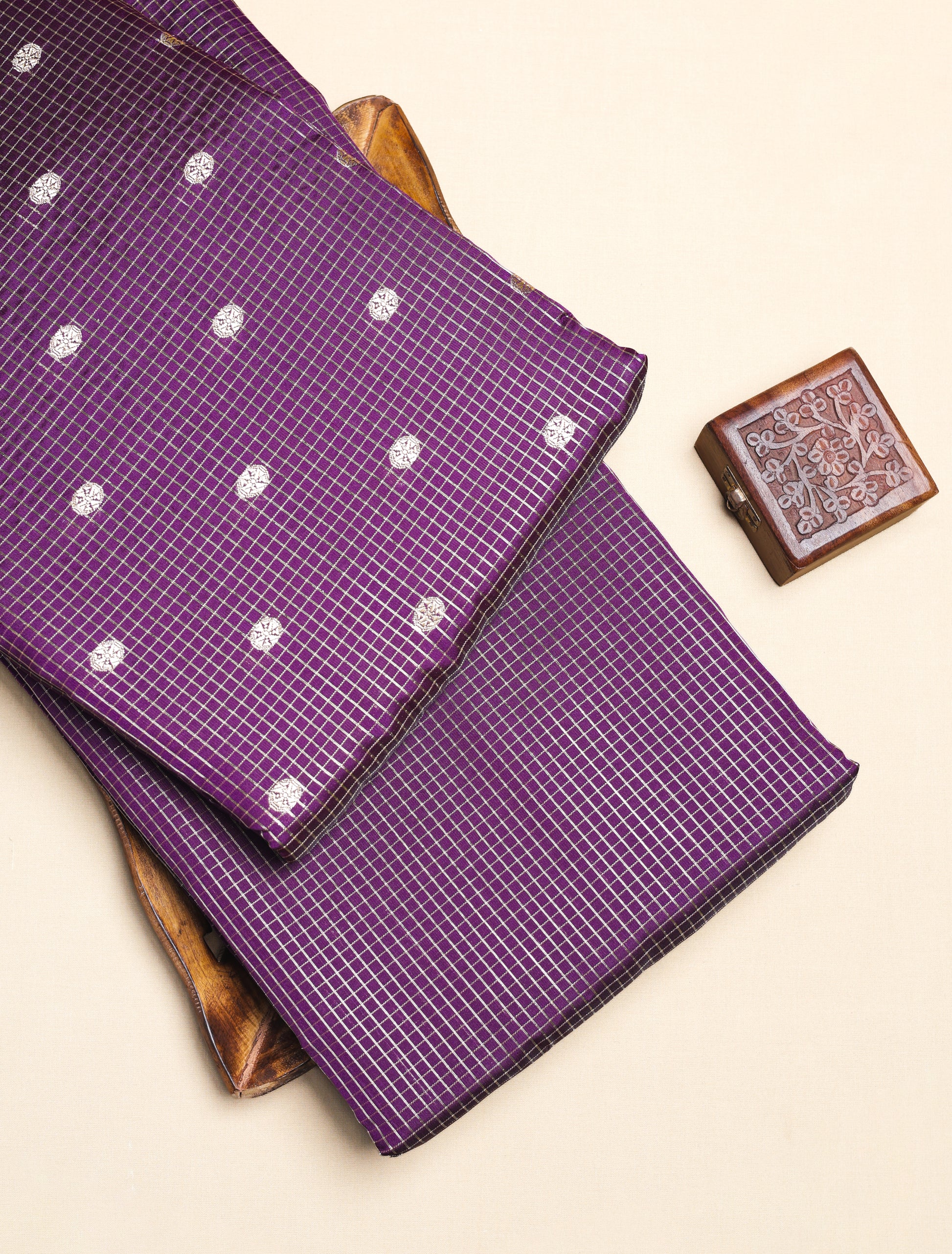 CHANDERI SILK BUTTA & CHECKS FABRICS