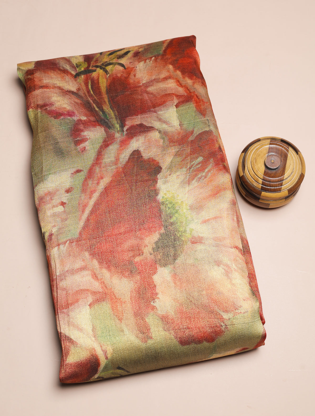 BEMBERG TISSUE SILK PRINTED FABRIC - PRE-CUT 4 MTRS PIECE