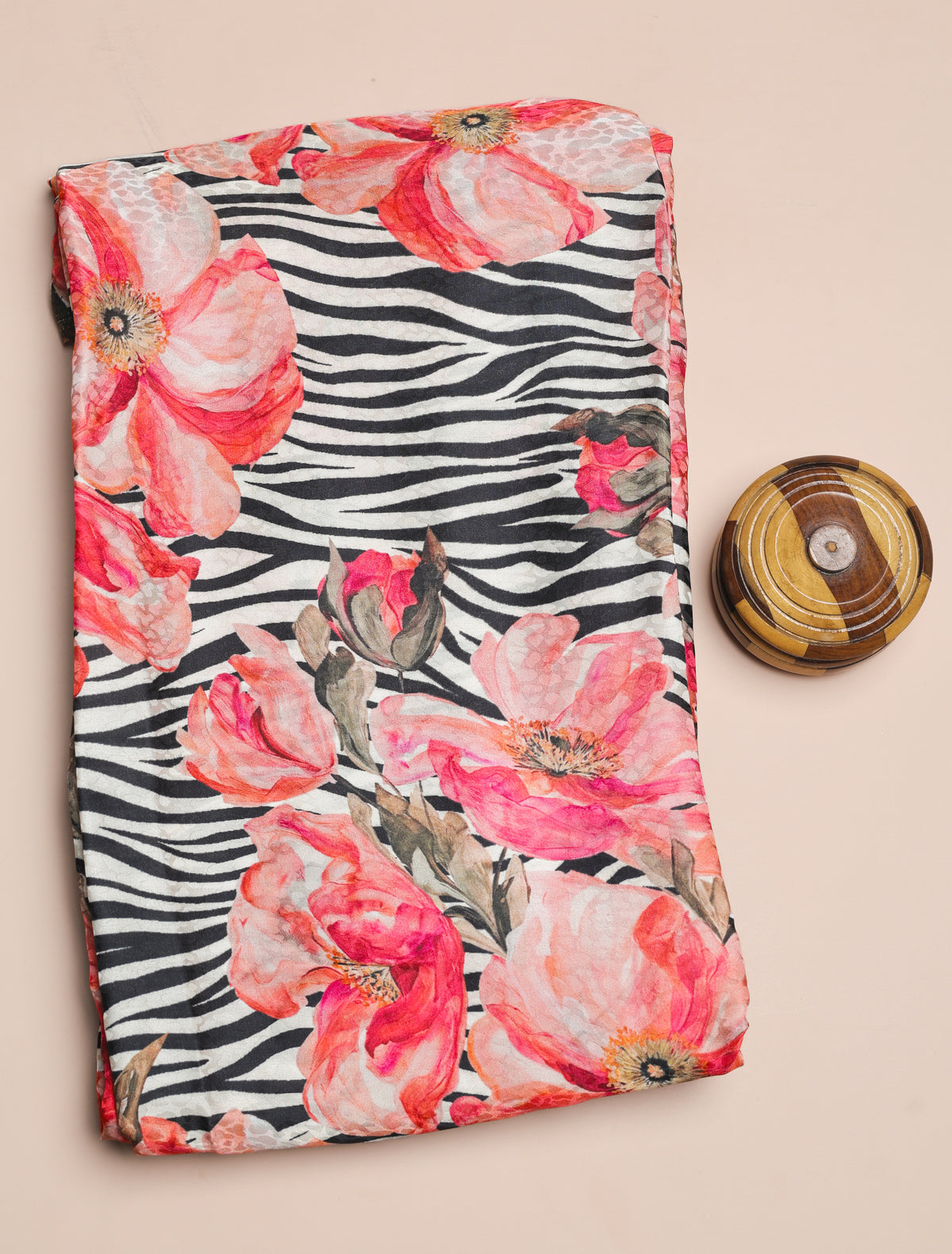 BEMBERG CHIFFON PRINTED FABRIC - PRE-CUT 4 MTRS PIECE