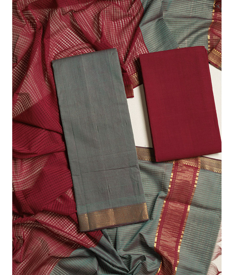 pure handloom mangalgiri suit set