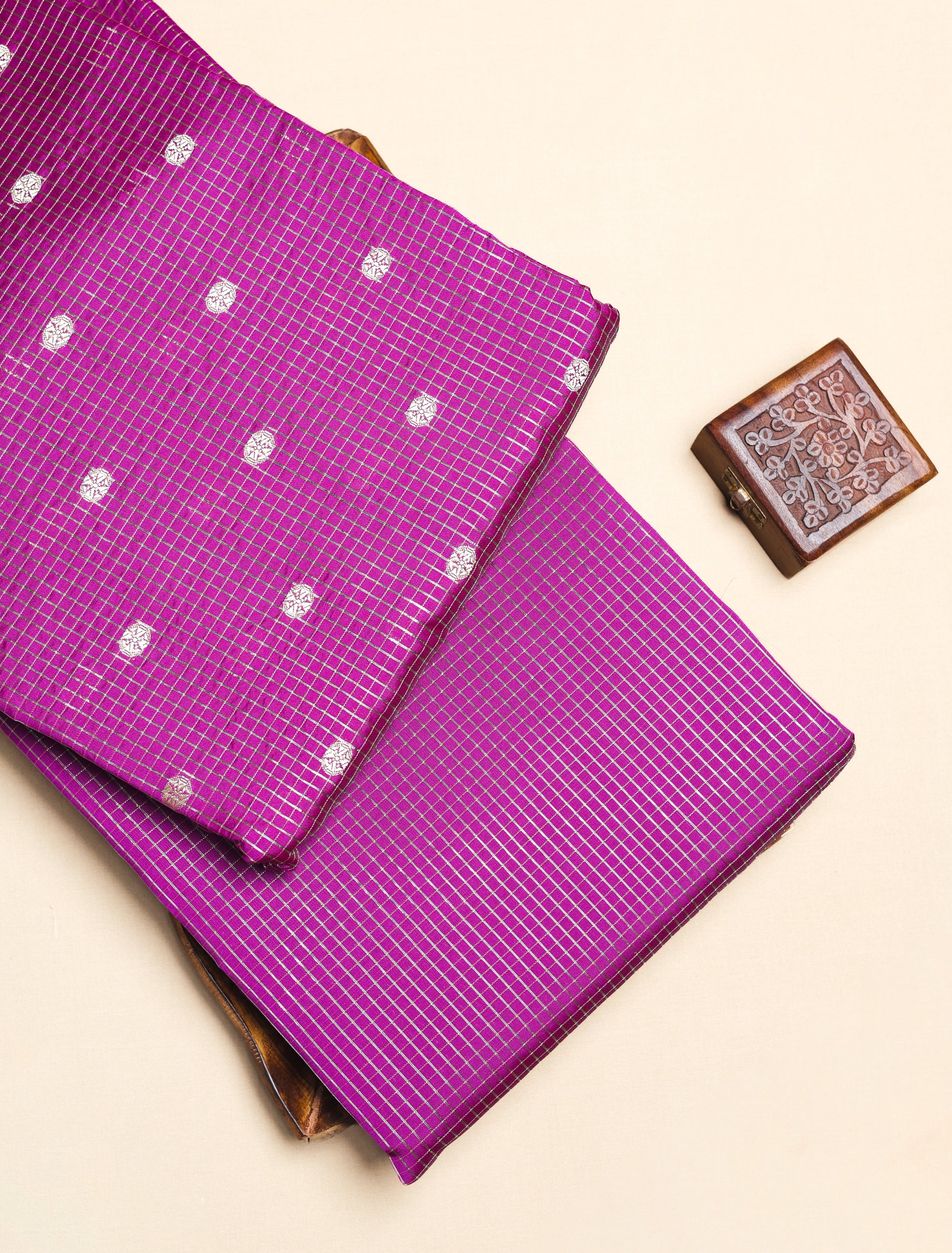 CHANDERI SILK BUTTA & CHECKS FABRICS