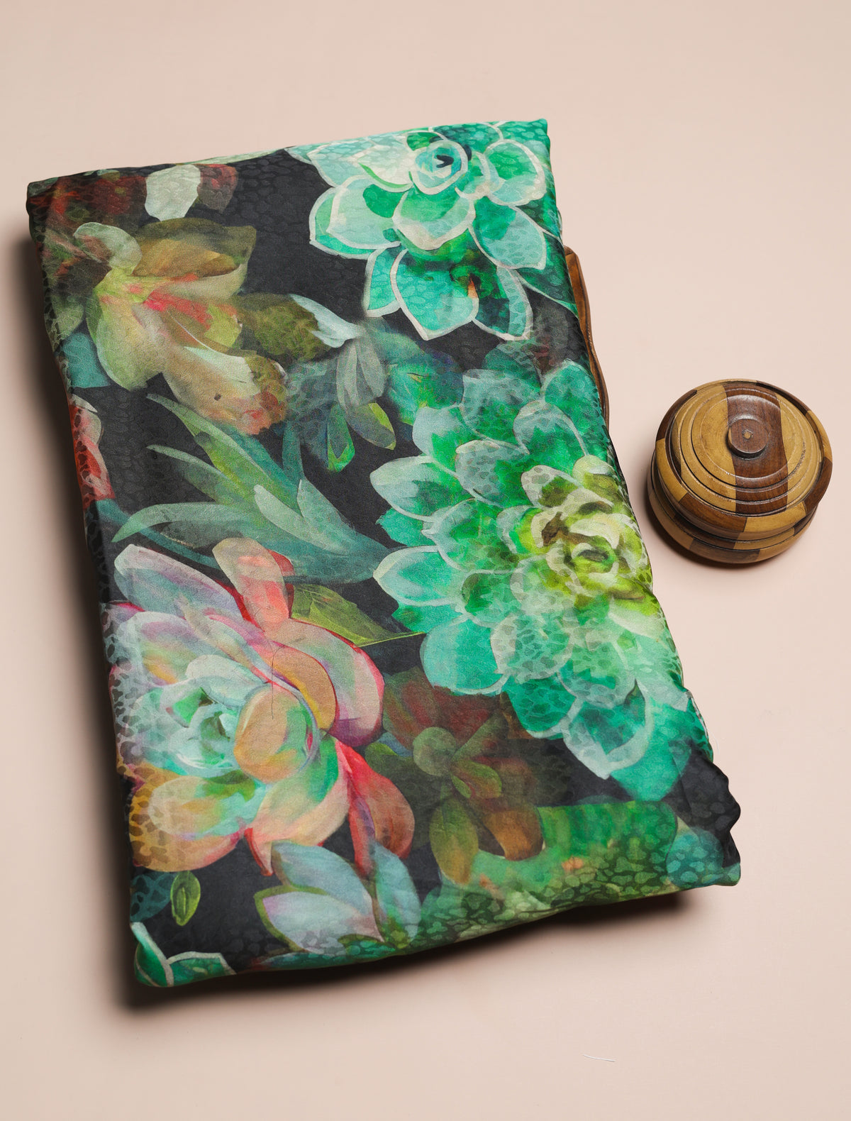 PURE CREPE SILK SELF DESIGN FABRIC - PRE-CUT 4 MTRS PIECE