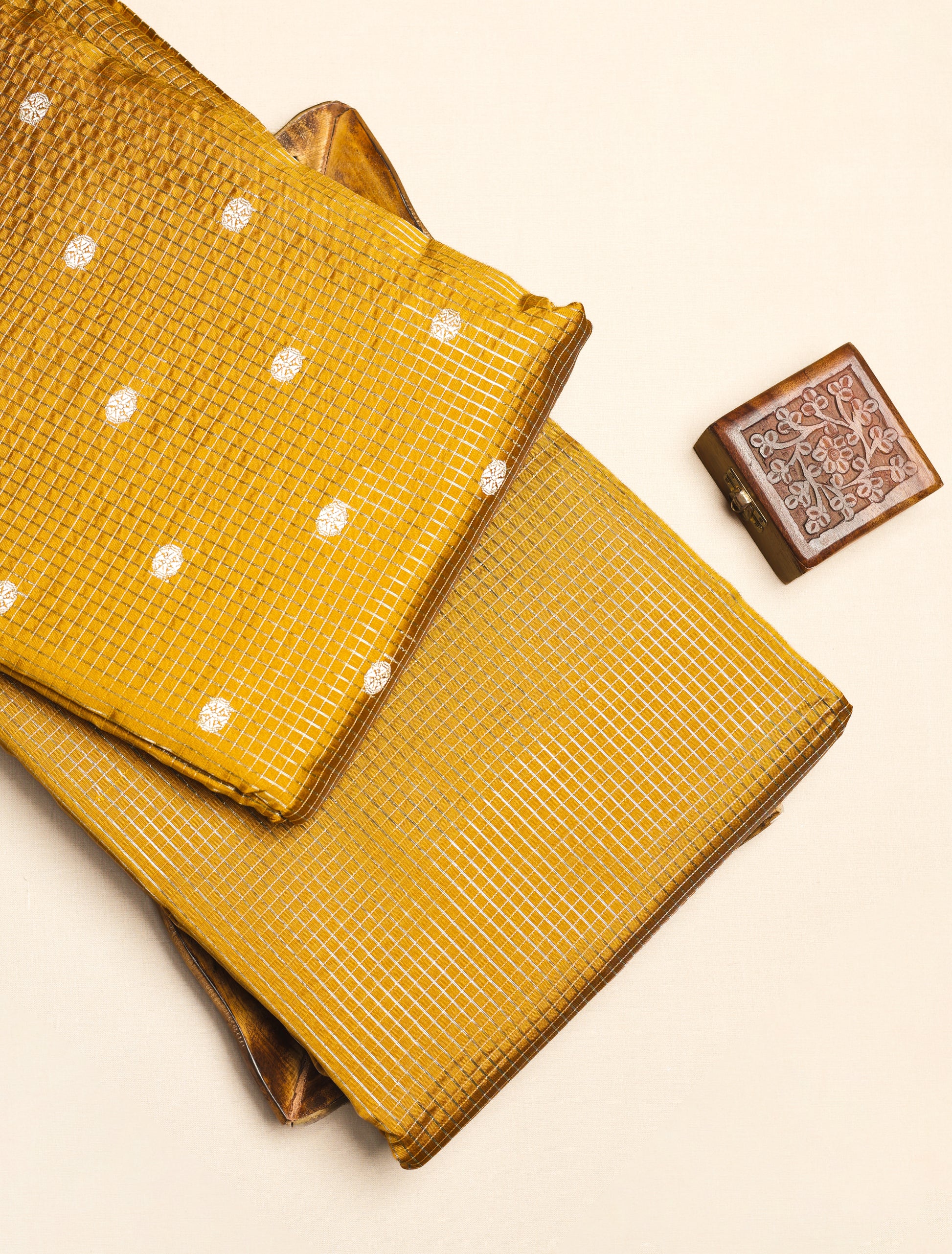 CHANDERI SILK BUTTA & CHECKS FABRICS