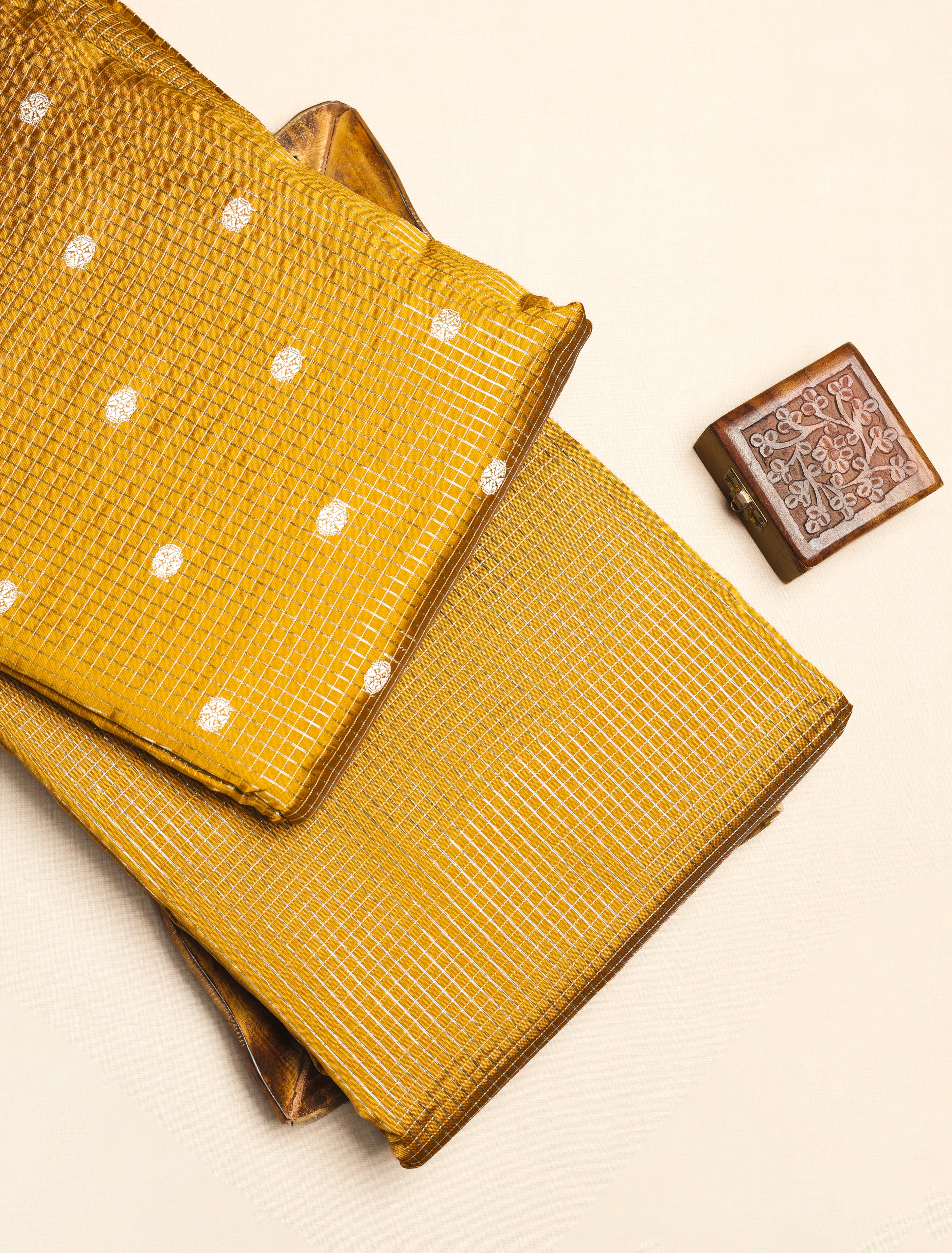 CHANDERI SILK BUTTA & CHECKS FABRICS