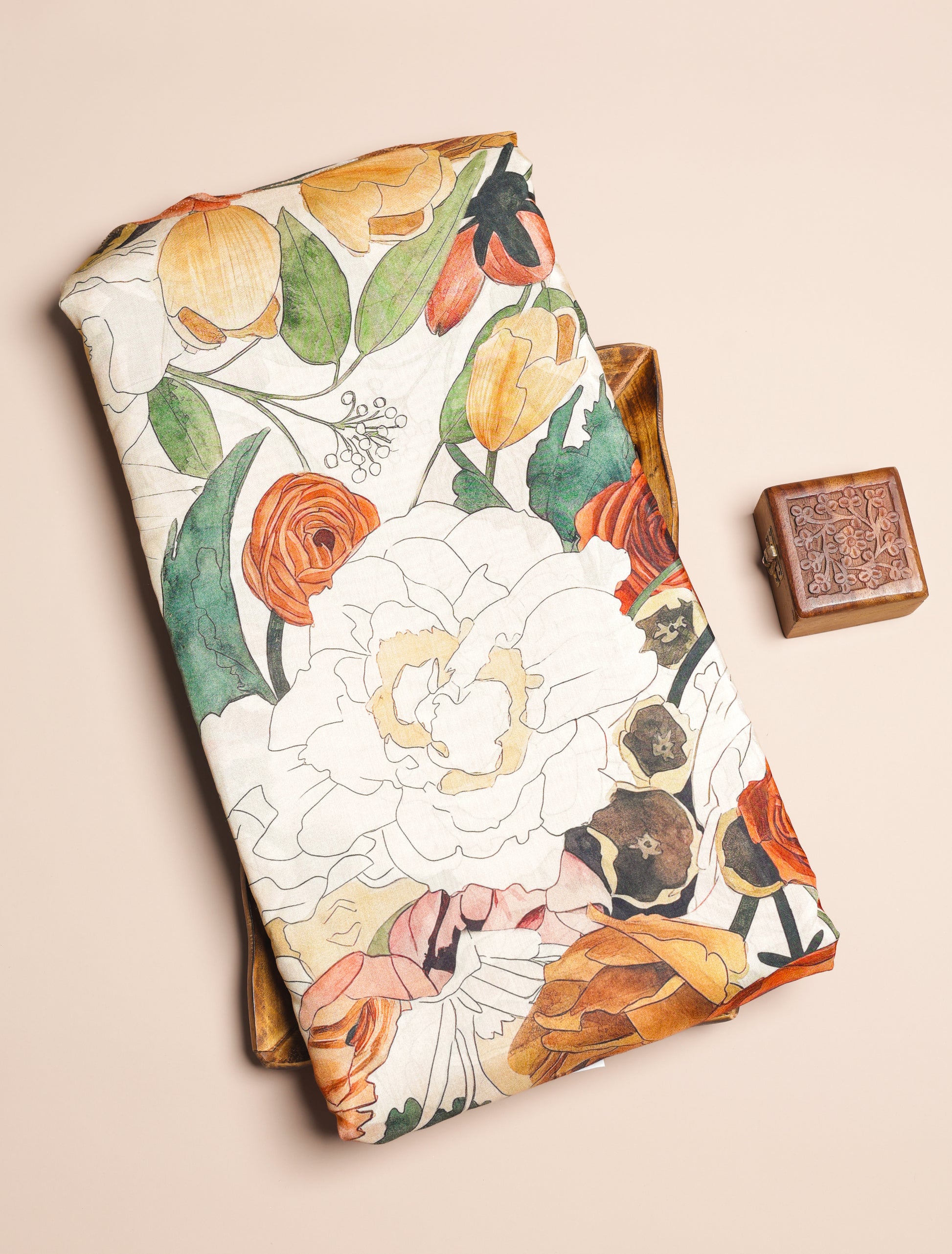 PURE BEMBERG COTTON SILK PRINTED FABRIC