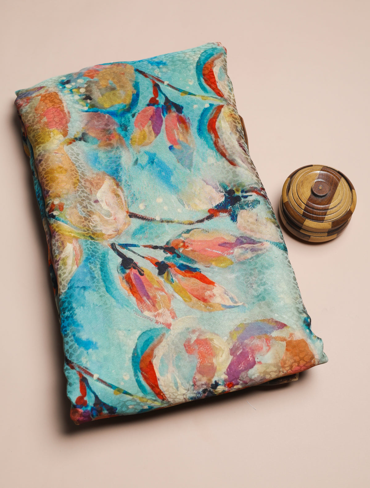 PURE CREPE SILK SELF DESIGN FABRIC - PRE-CUT 4 MTRS PIECE