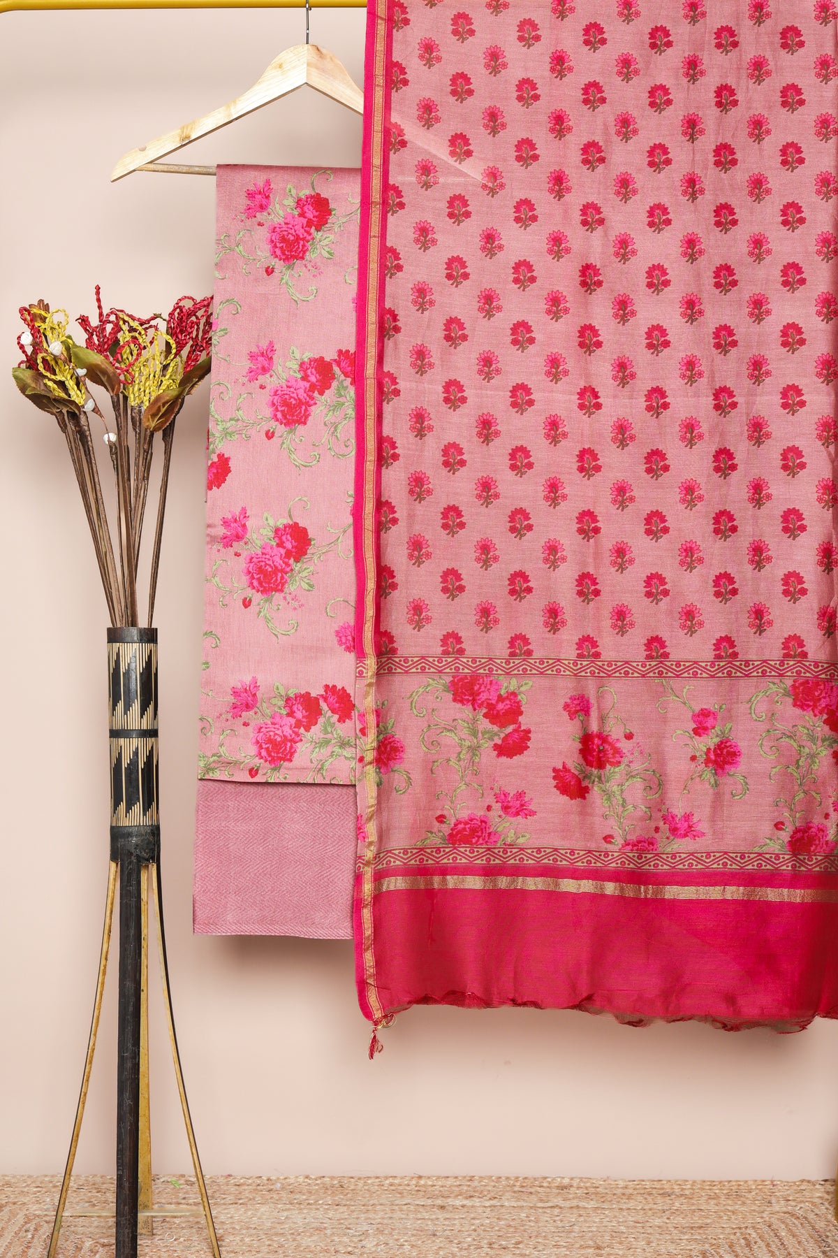 PURE MUL CHANDERI SUIT SET