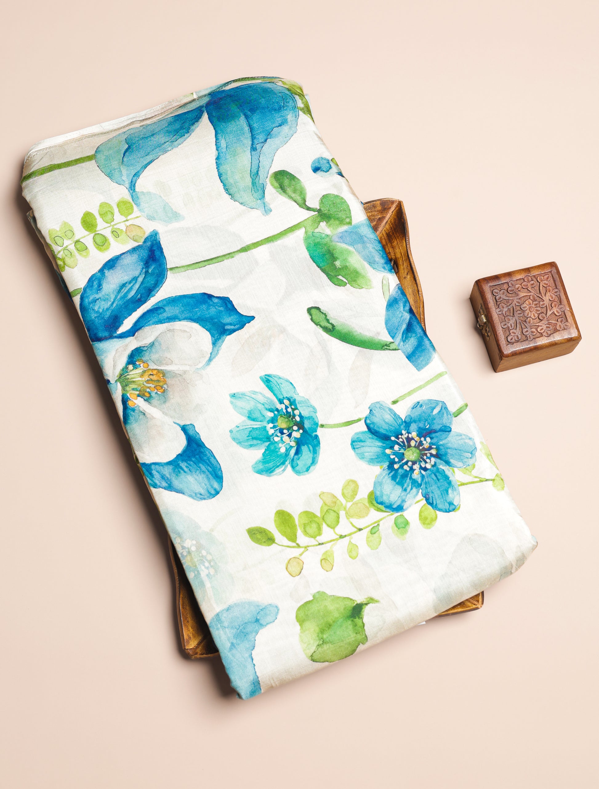 PURE BEMBERG COTTON SILK PRINTED FABRIC