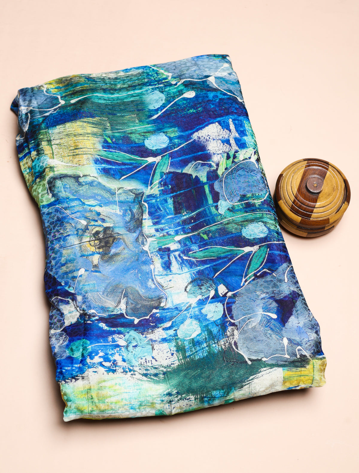 PURE CREPE SILK SELF DESIGN FABRIC - PRE-CUT 4 MTRS PIECE
