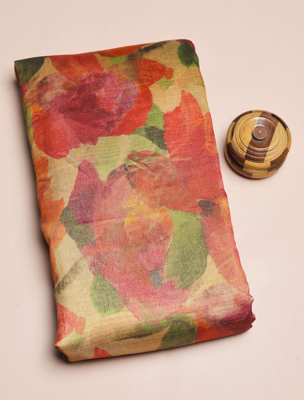 BEMBERG TISSUE SILK PRINTED FABRIC - PRE-CUT 4 MTRS PIECE