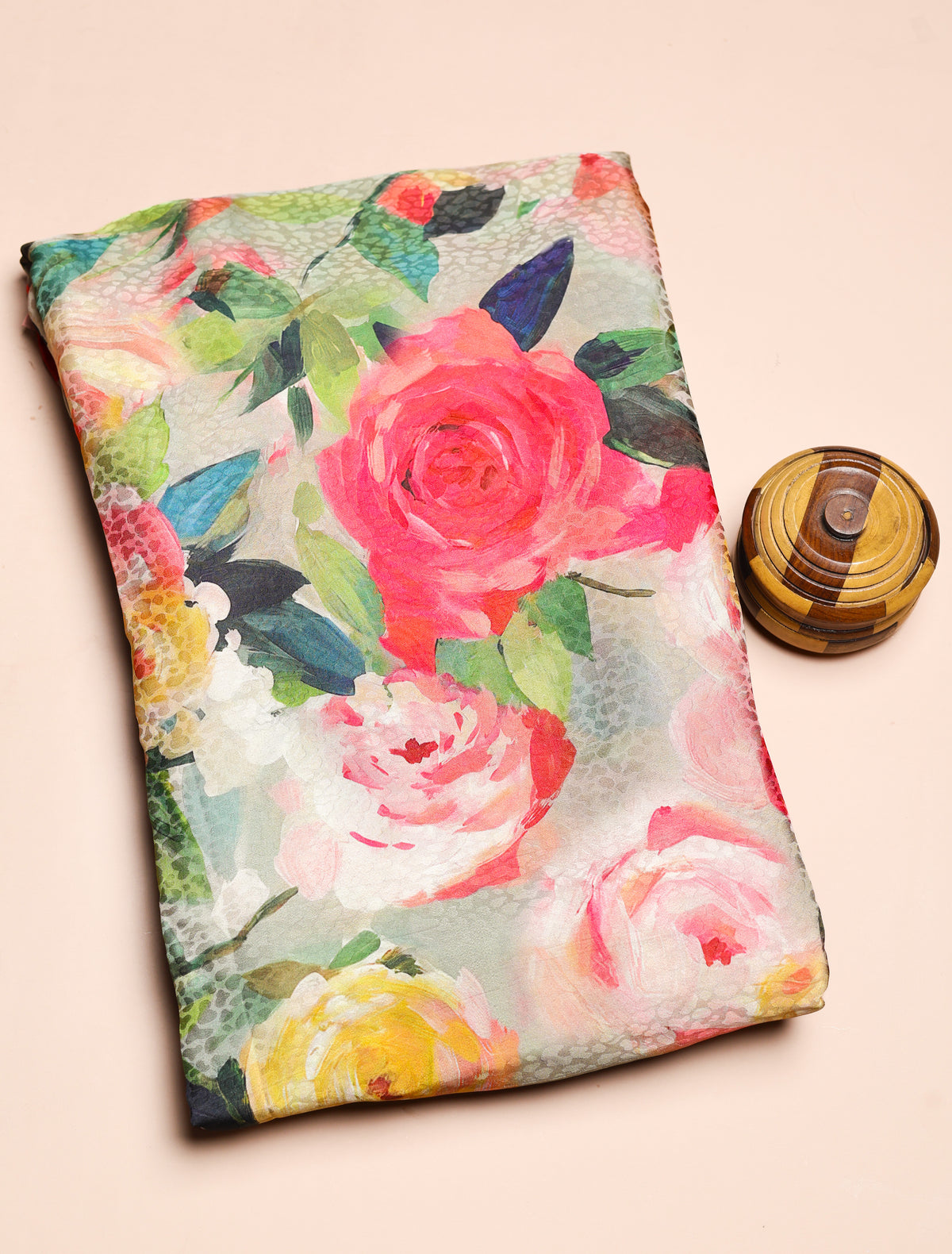 PURE CREPE SILK SELF DESIGN FABRIC - PRE-CUT 4 MTRS PIECE