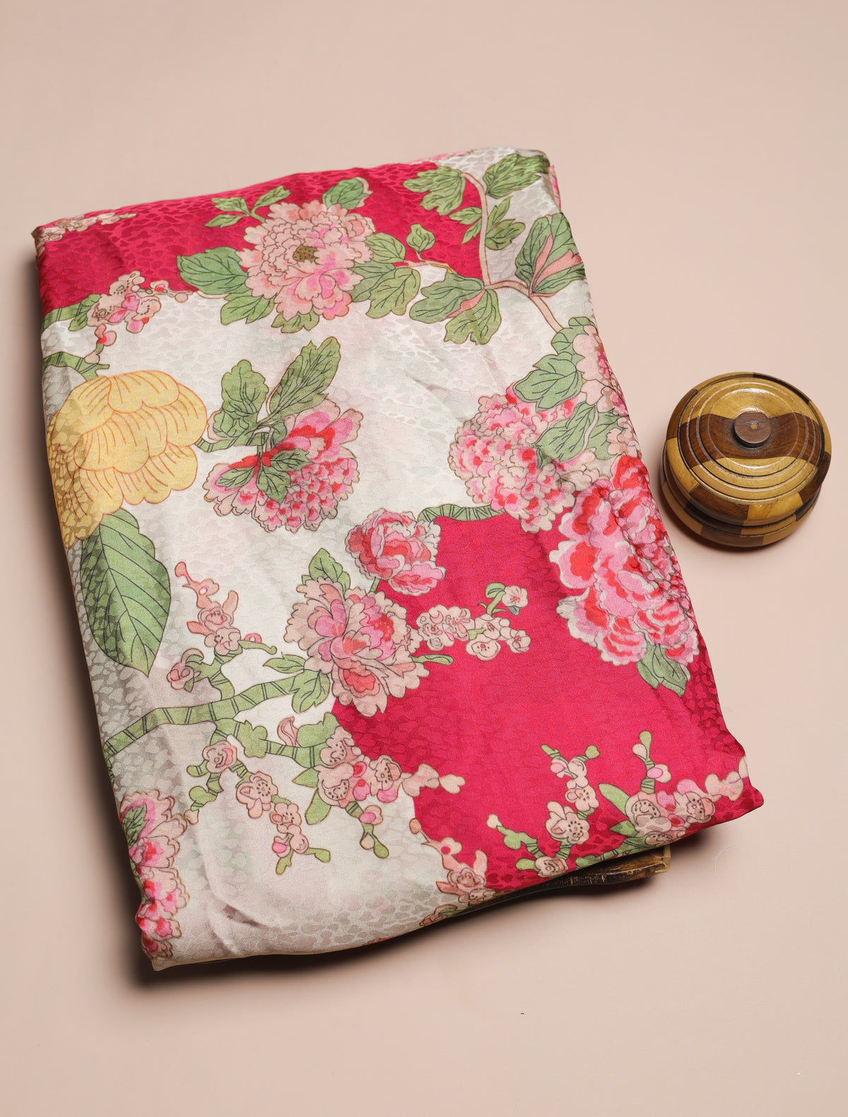 PURE CREPE SILK SELF DESIGN FABRIC - PRE-CUT 4 MTRS PIECE