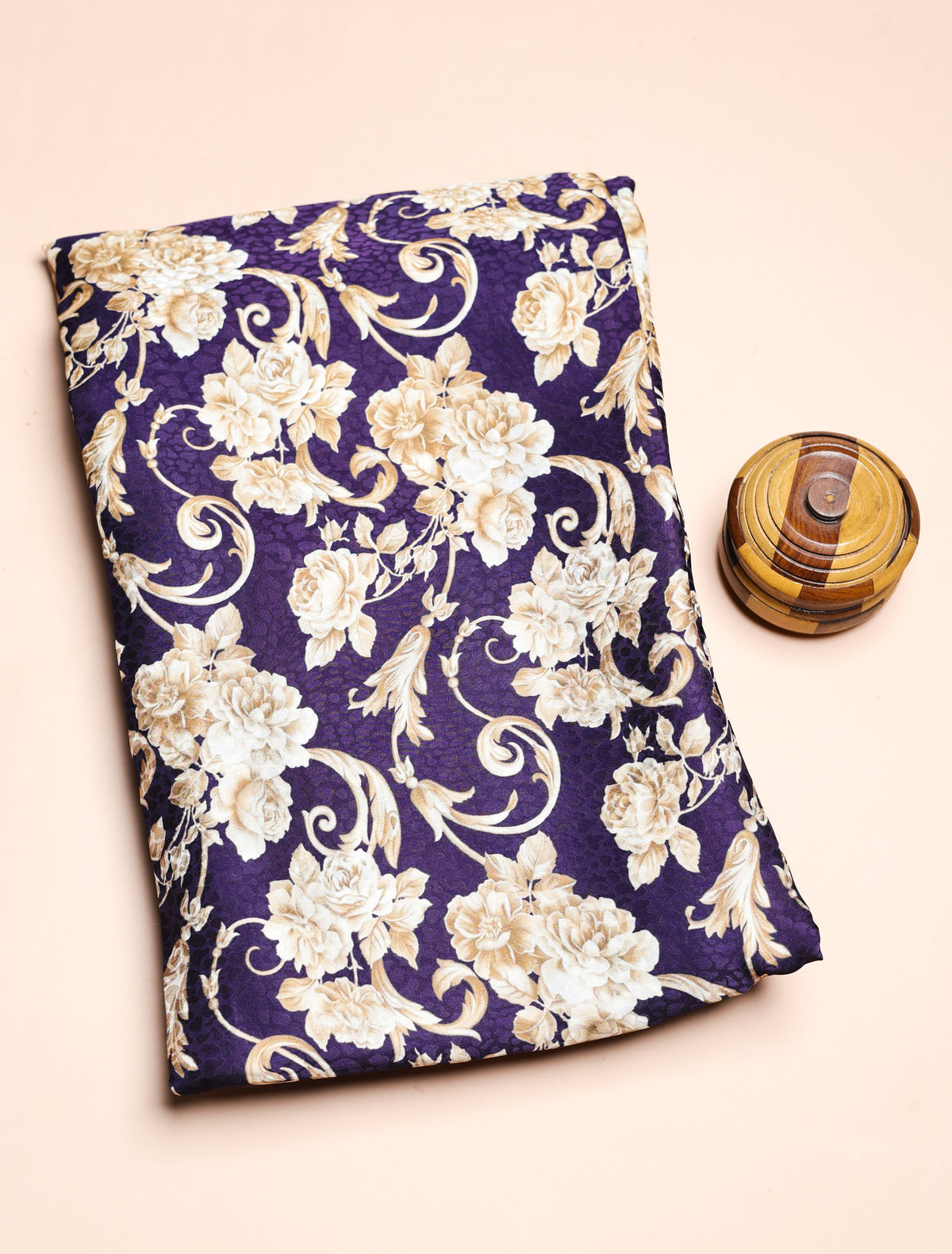 PURE CREPE SILK SELF DESIGN FABRIC - PRE-CUT 4 MTRS PIECE