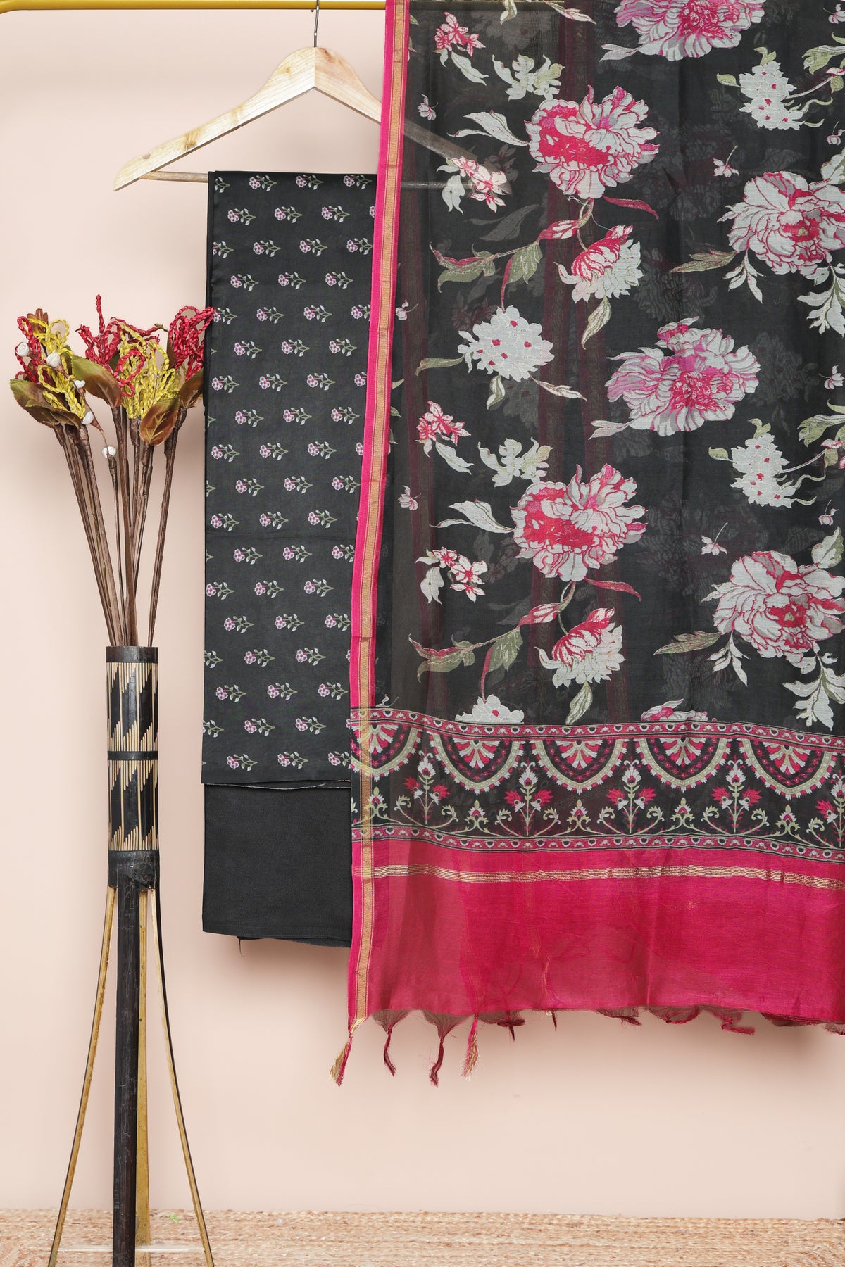 PURE MUL CHANDERI SUIT SET