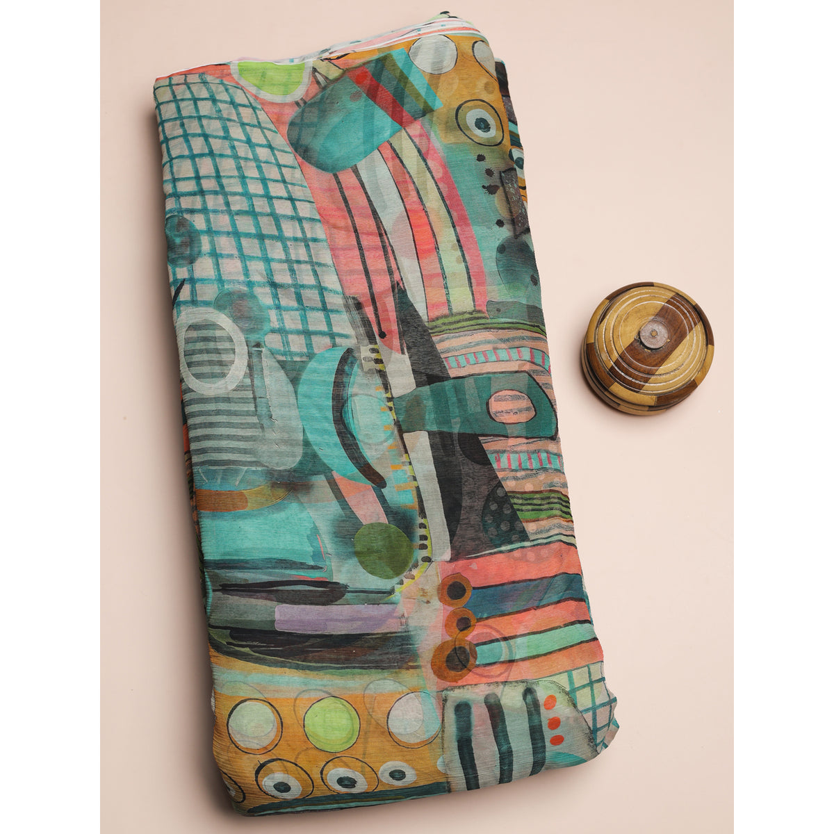 BEMBERG CHIFFON PRINTED FABRIC - PRE-CUT 4 MTRS PIECE