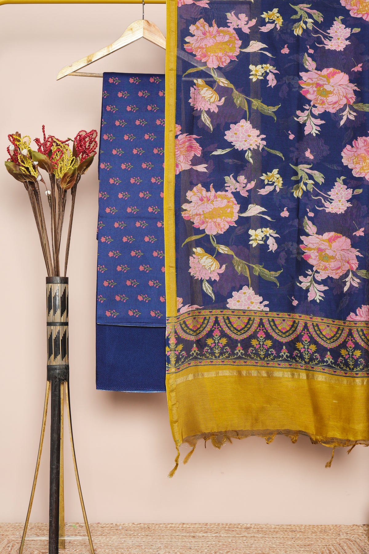 PURE MUL CHANDERI SUIT SET