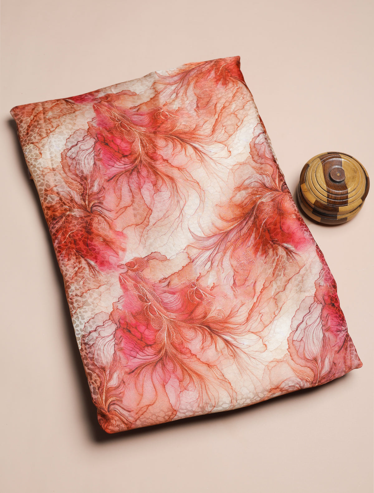 PURE CREPE SILK SELF DESIGN FABRIC - PRE-CUT 4 MTRS PIECE
